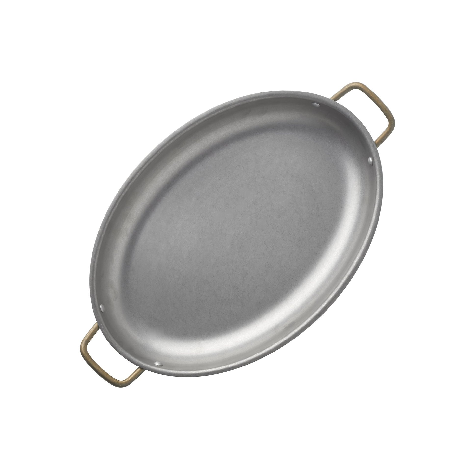 Servierpfanne STEEL & STYLE VINTAGE, mit 2 Messinggriffen, 31 x 22 x 4,5 cm, 1,4 ltr., Chromnickelstahl Servierpfanne STEEL & STYLE VINTAGE, mit 2 Messinggriffen, 31 x 22 x 4,5 cm, 1,4 ltr., Chromnickelstahl