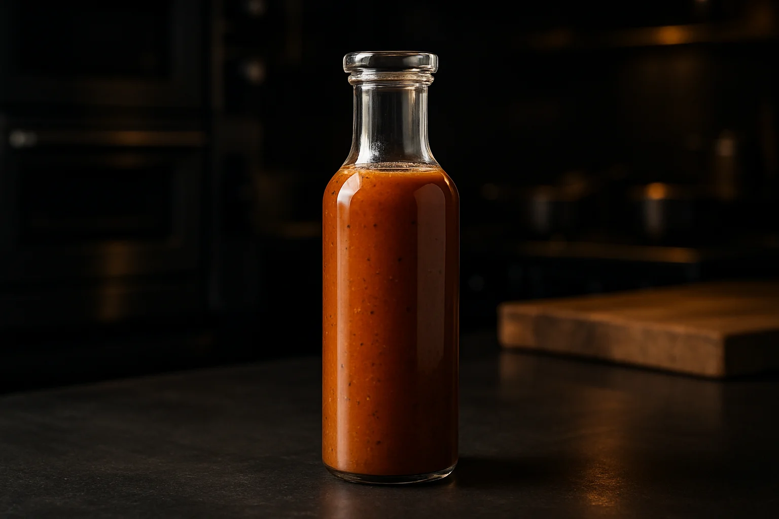 Vorratsflasche für Saucen und Dressings in professioneller Küche