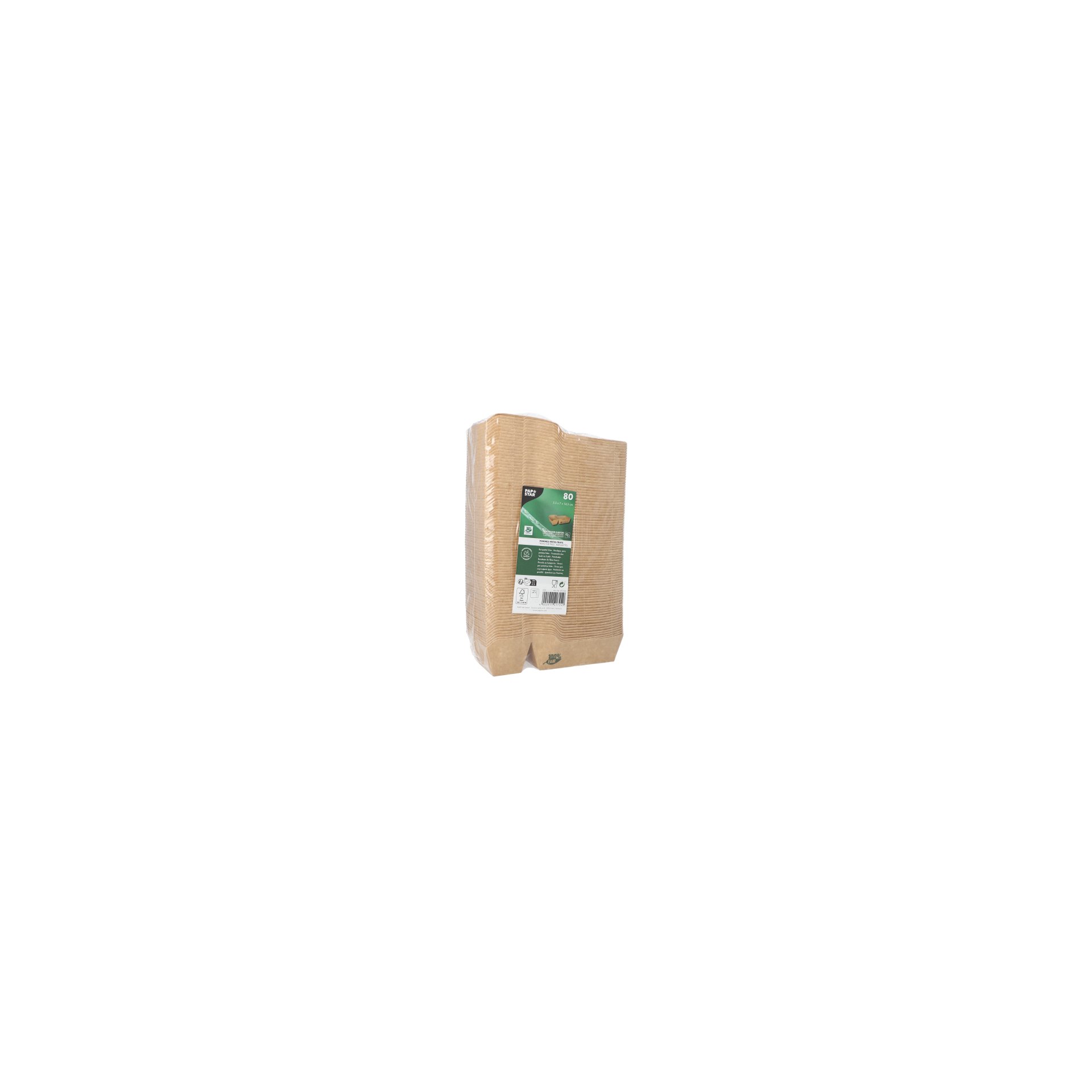 Pommes-Frites-Trays, Pappe "pure" 2-geteilt 3,5 cm x 7 cm x 14,5 cm braun "100% Fair" klein Pommes-Frites-Trays, Pappe "pure" 2-geteilt 3,5 cm x 7 cm x 14,5 cm braun "100% Fair" klein