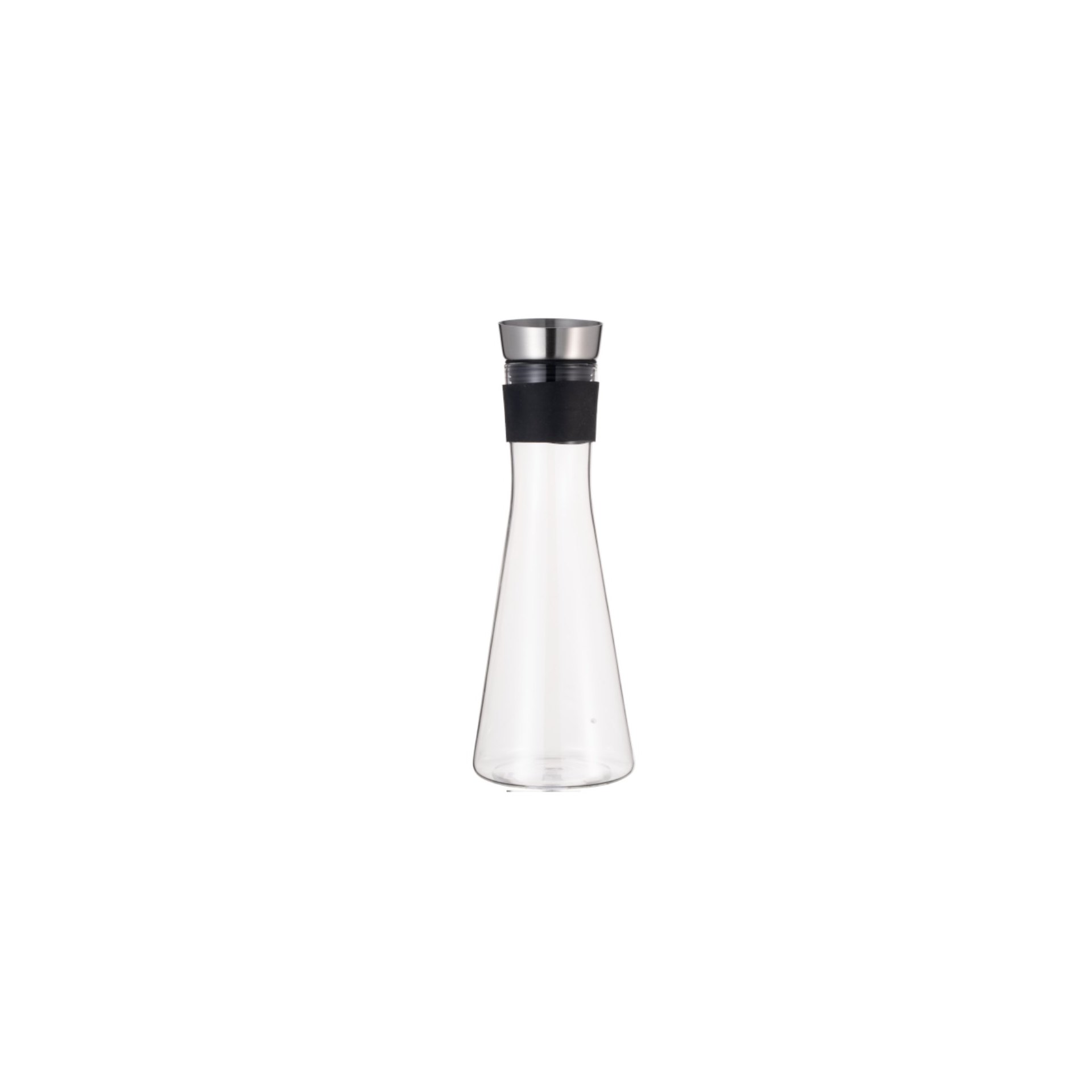 Karaffe, 1,0 ltr., Ø 7 cm, Borosilikatglas, Edelstahl, Silikon