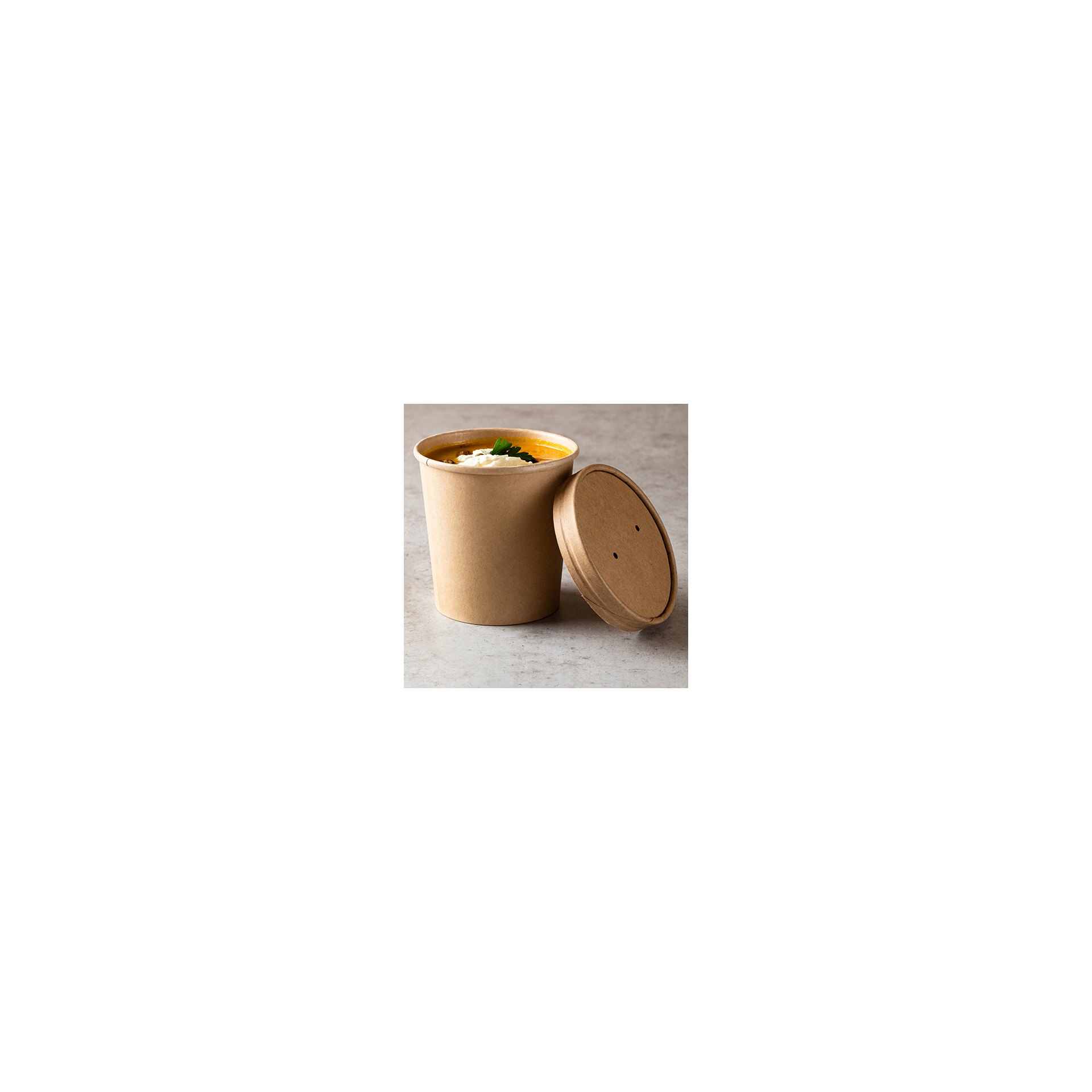 Suppenbecher, Pappe rund 470 ml Ø 9,8 cm · 10 cm braun