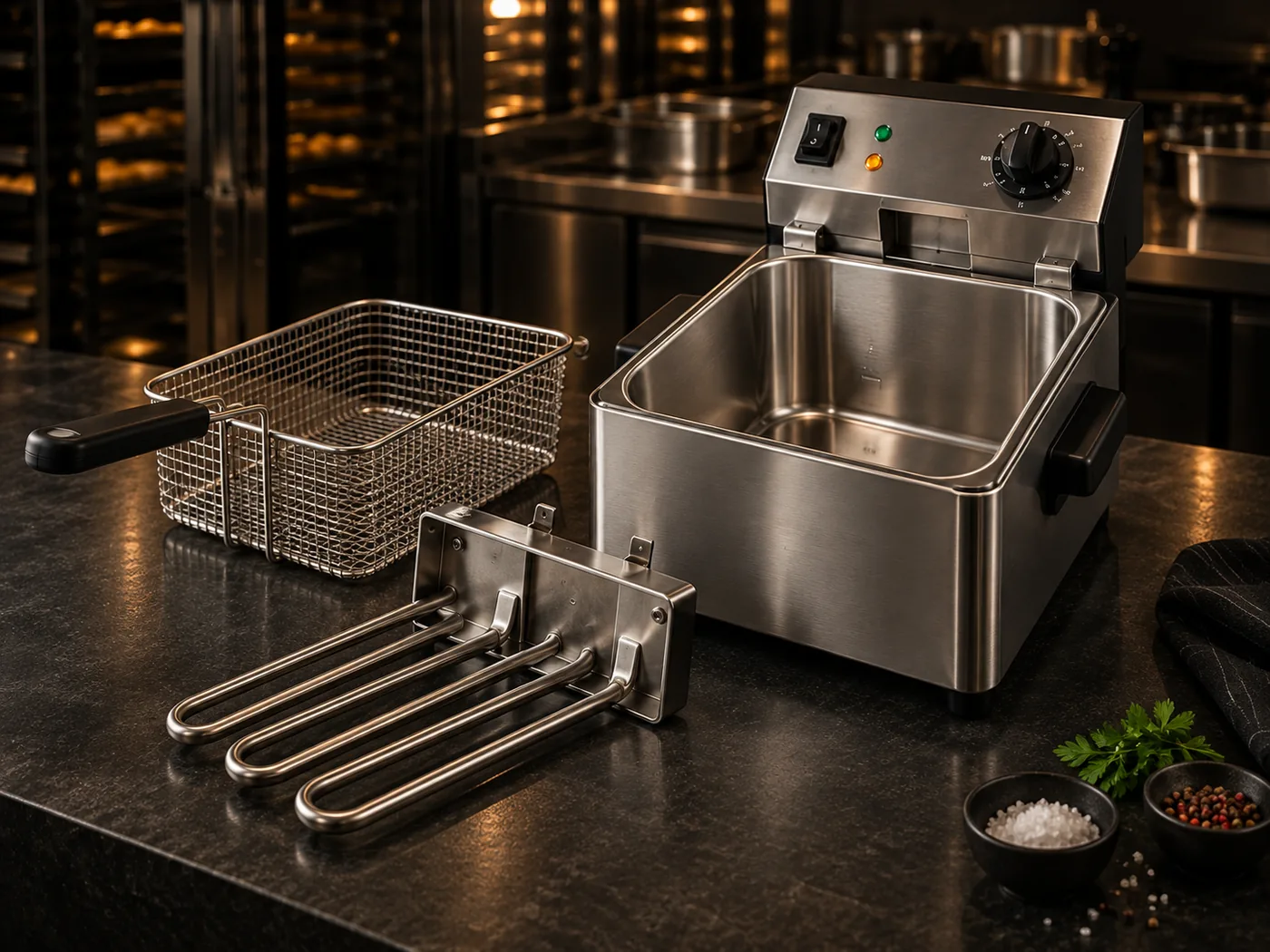 Gastro-Fritteuse mit herausnehmbarem Heizelement für die Reinigung