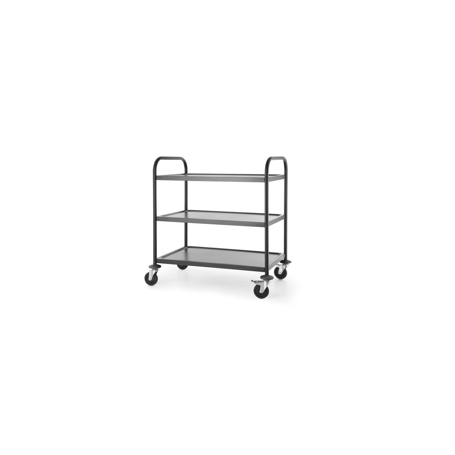 Servierwagen mattschwarz, 905x585x(H)945mm