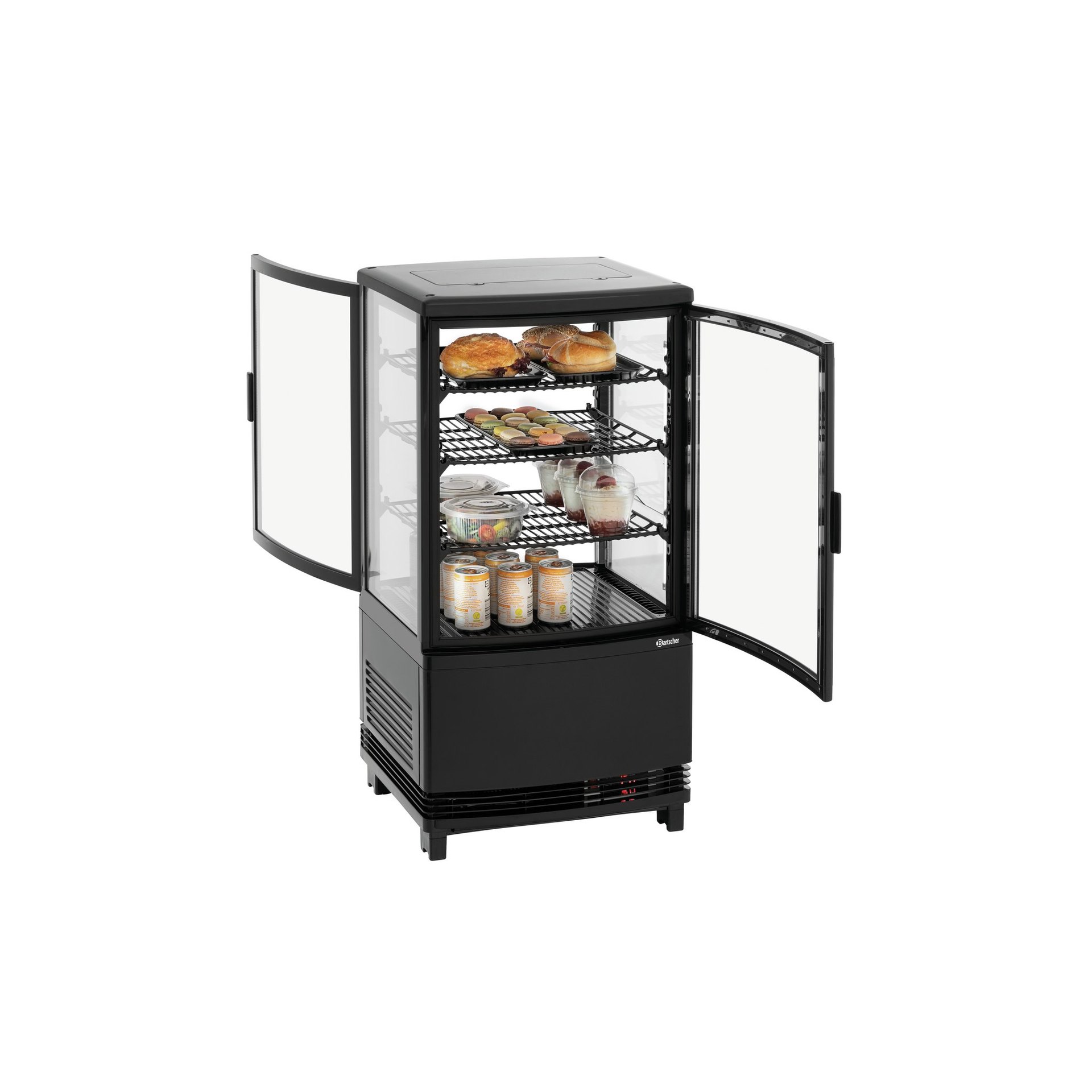 Mini-Kühlvitrine 64L2T schwarz