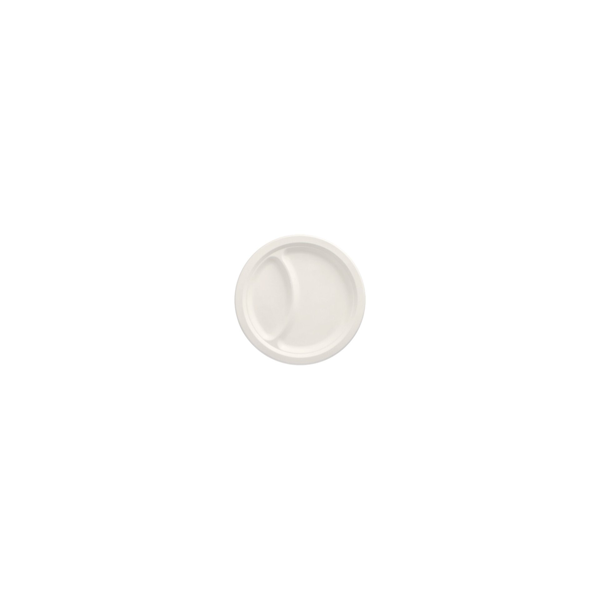 Teller, Zuckerrohr "pure" 2-geteilt Ø 23 cm · 2 cm weiss Teller, Zuckerrohr "pure" 2-geteilt Ø 23 cm · 2 cm weiss