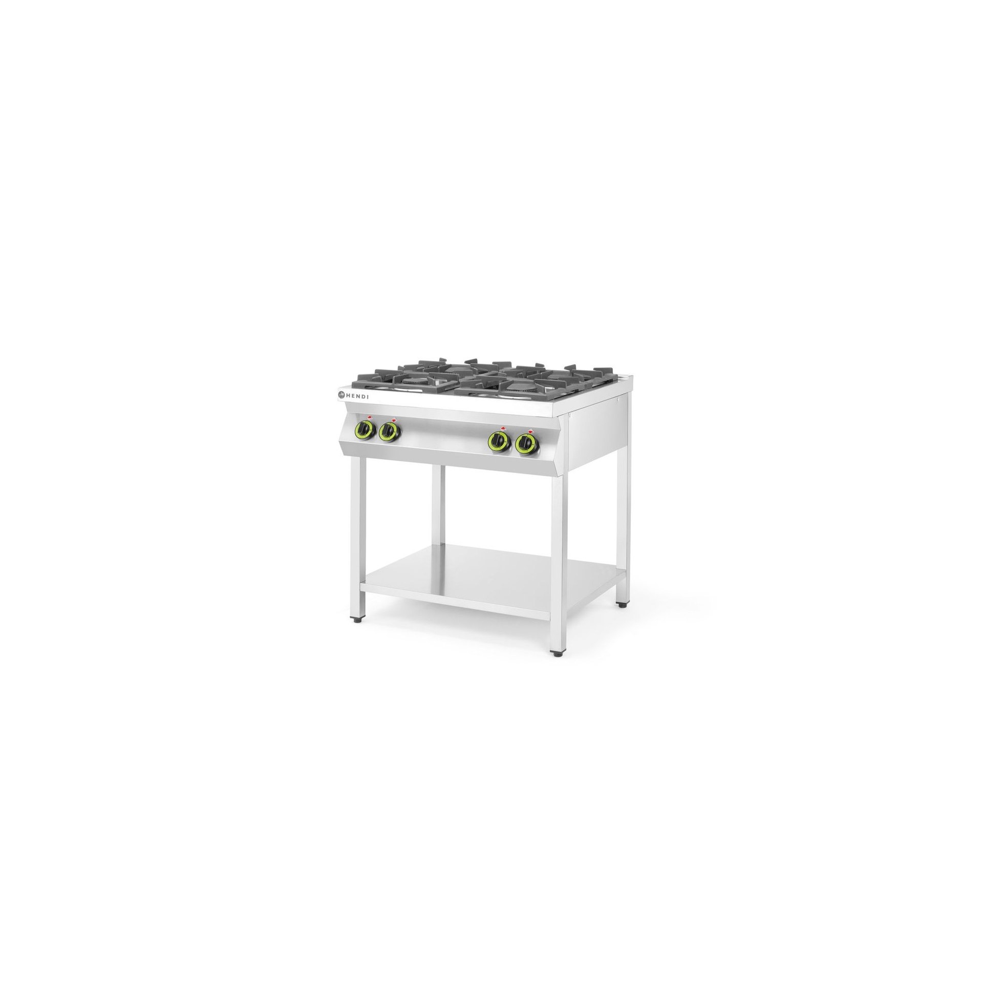 Gasherd Kitchen Line 4-flammig, offener Unterbau, Kitchen Line, 19kW, 800x700x(H)900mm