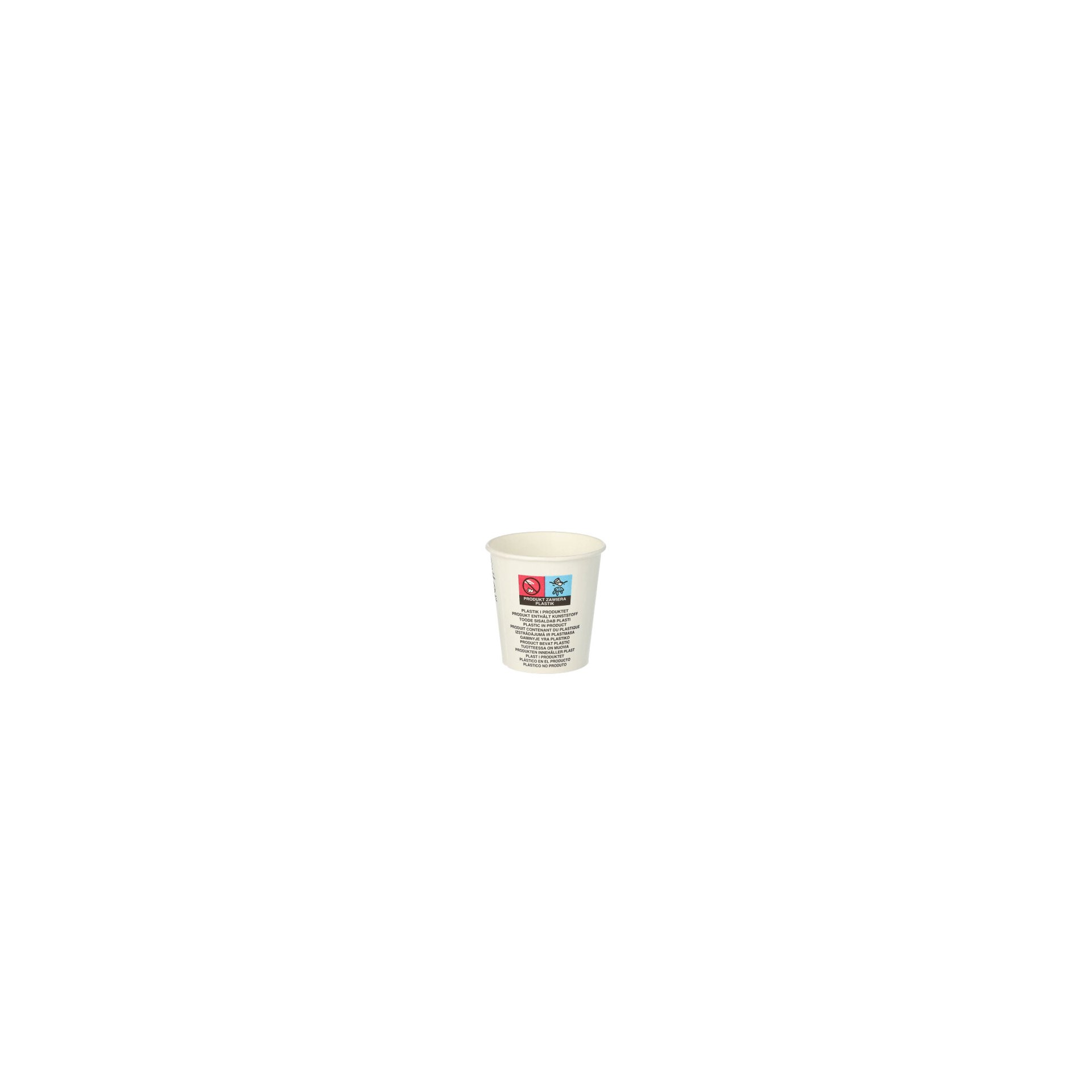 Trinkbecher für Kaltgetränke, Pappe 0,1 l Ø 6,3 cm · 6,3 cm weiss "Rays"