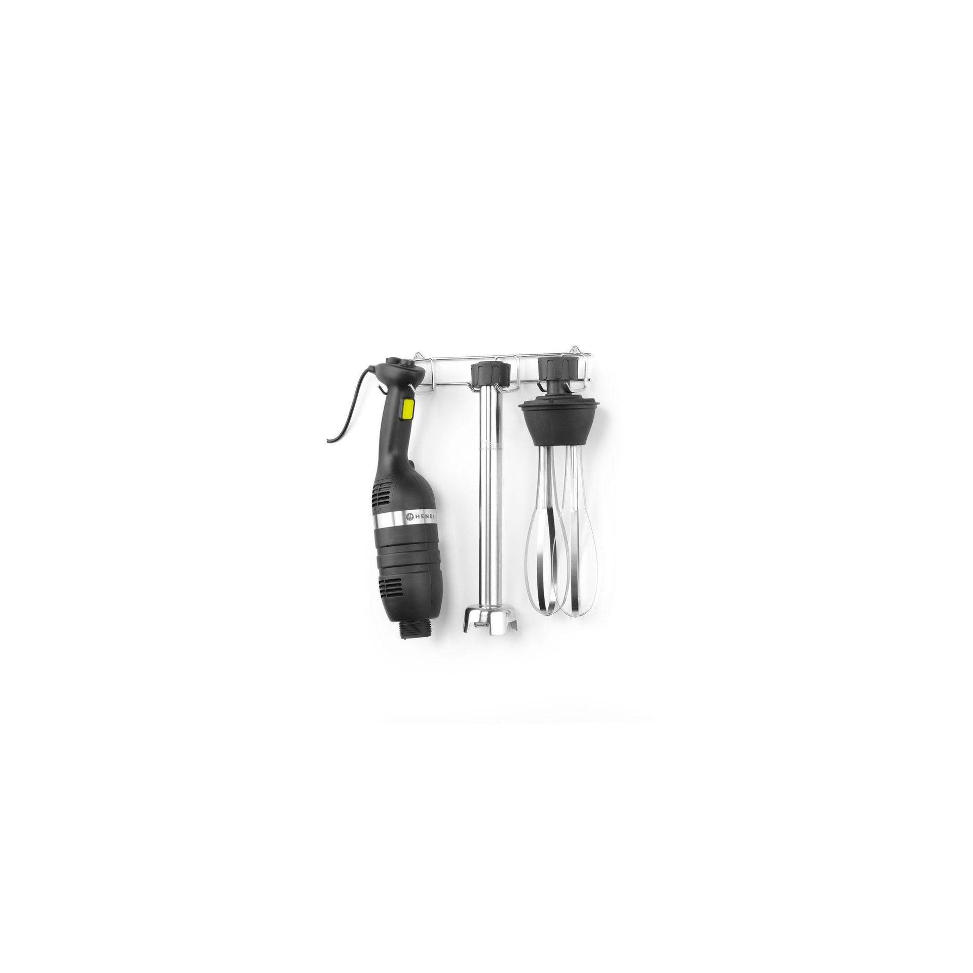 Set: Stabmixer 350 mit variabler Geschwindigkeit + Schneebesen + Halterung zur Wandmontage, Kitchen Line, Schwarz, 230V/350W, 110x324x(H)816mm