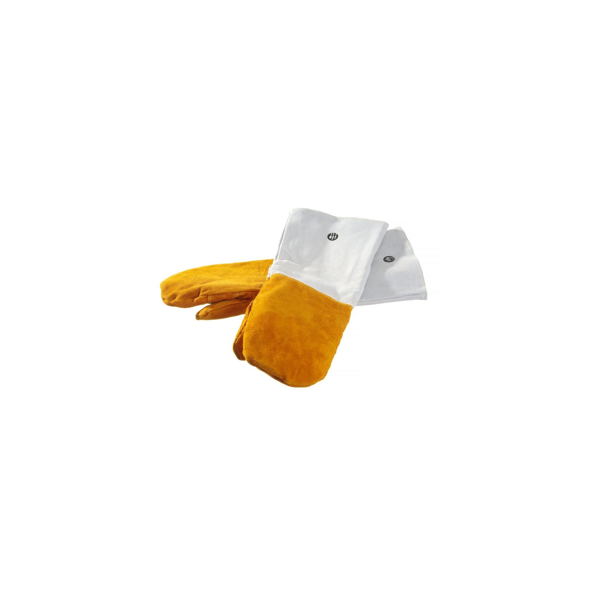 Leder-Grillhandschuhe hitzebeständig – 2 Stück, 2 Stk., (L)460mm