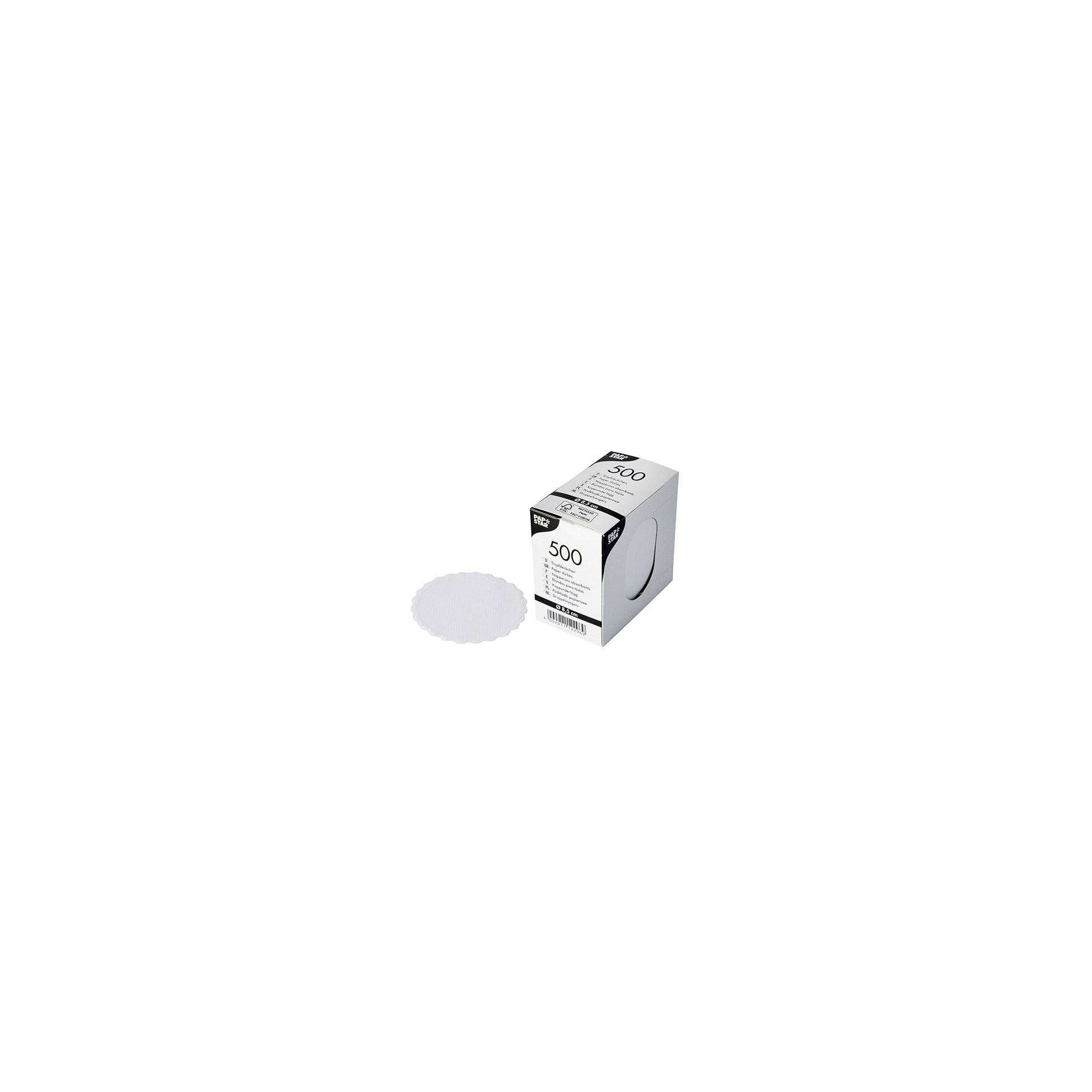 Tropfdeckchen rund Ø 8,5 cm weiss