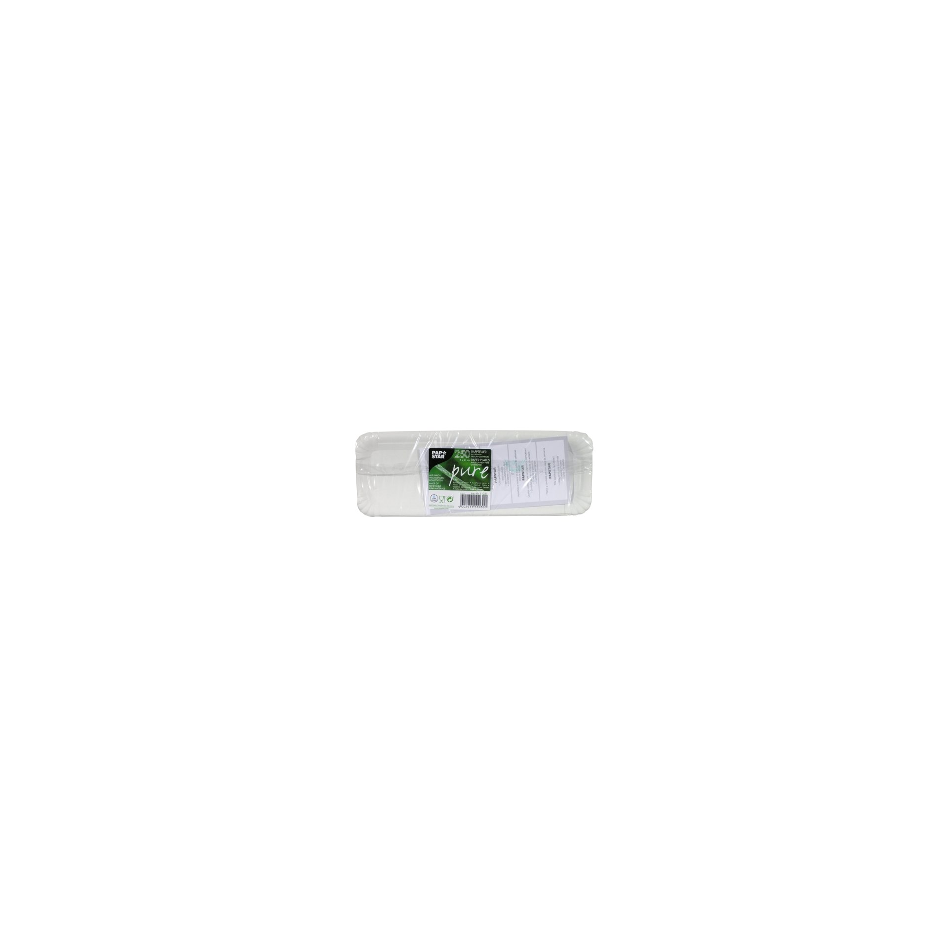 Teller, Pappe "pure" eckig 8 cm x 23 cm weiss