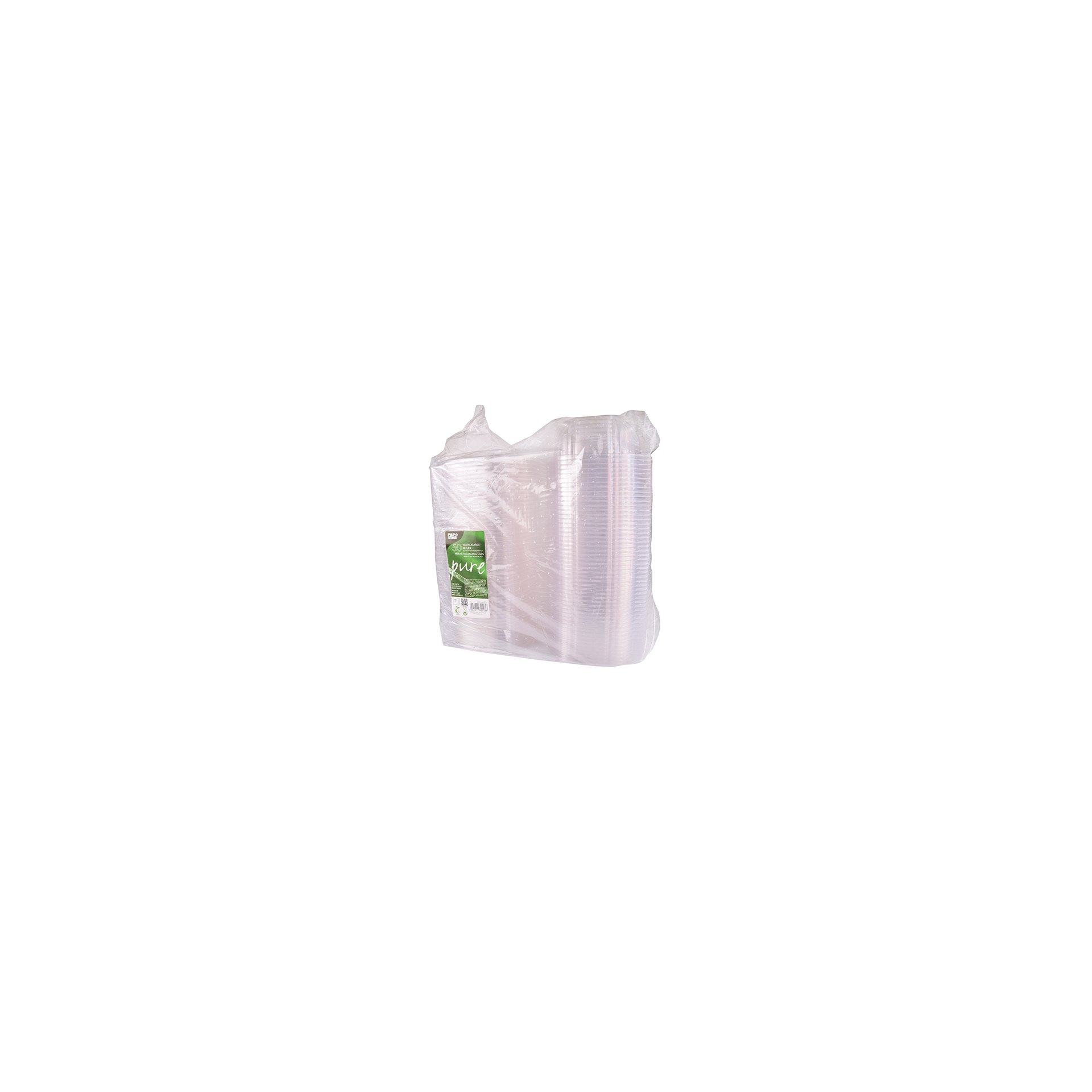 Feinkost- und Salatschalen mit Klappdeckeln, PLA "pure" 1000 ml 7,6 cm x 20,5 cm x 16,8 cm