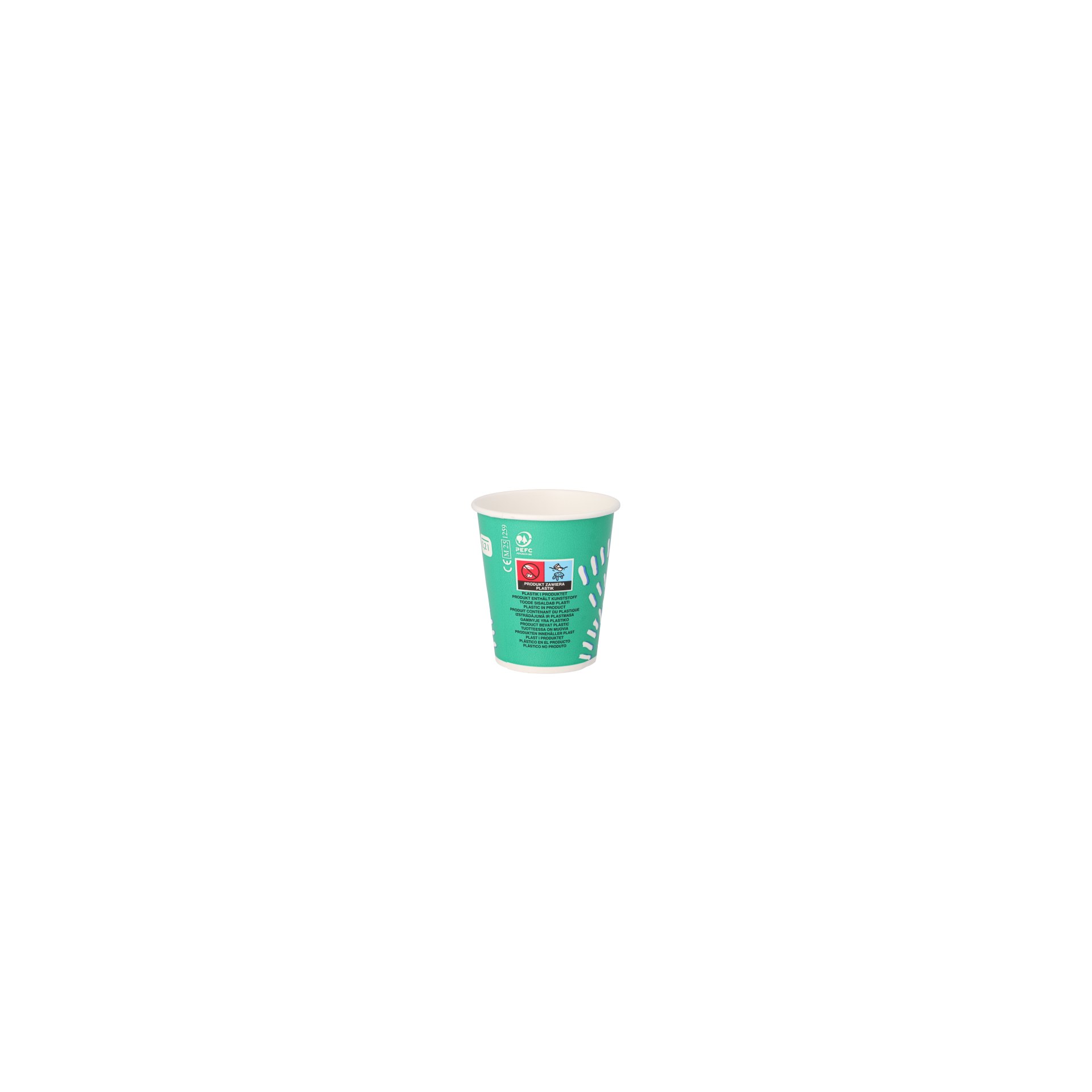 Trinkbecher für Kaltgetränke, Pappe 0,2 l Ø 8 cm · 8,8 cm grün "Rays"