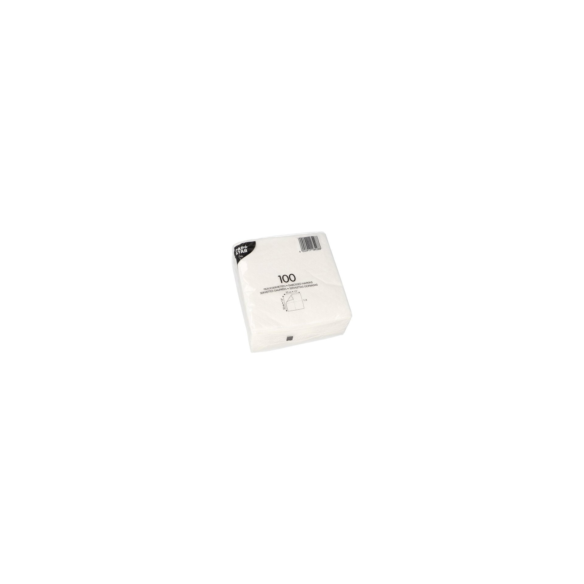 Servietten, 1-lagig 1/4-Falz 33 cm x 33 cm weiss