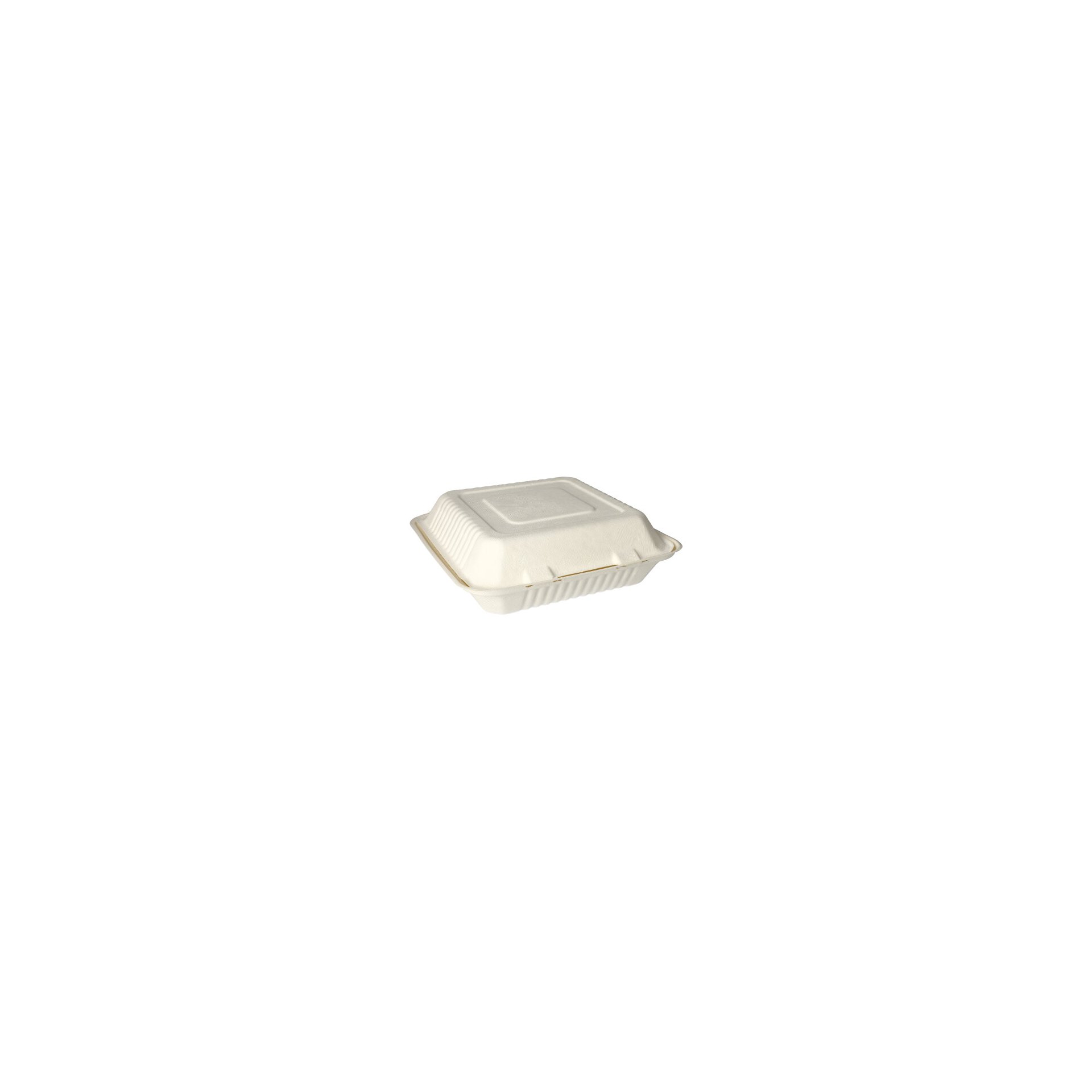 Menüboxen, Zuckerrohr "pure" ungeteilt 8 cm x 25,5 cm x 25,5 cm weiss