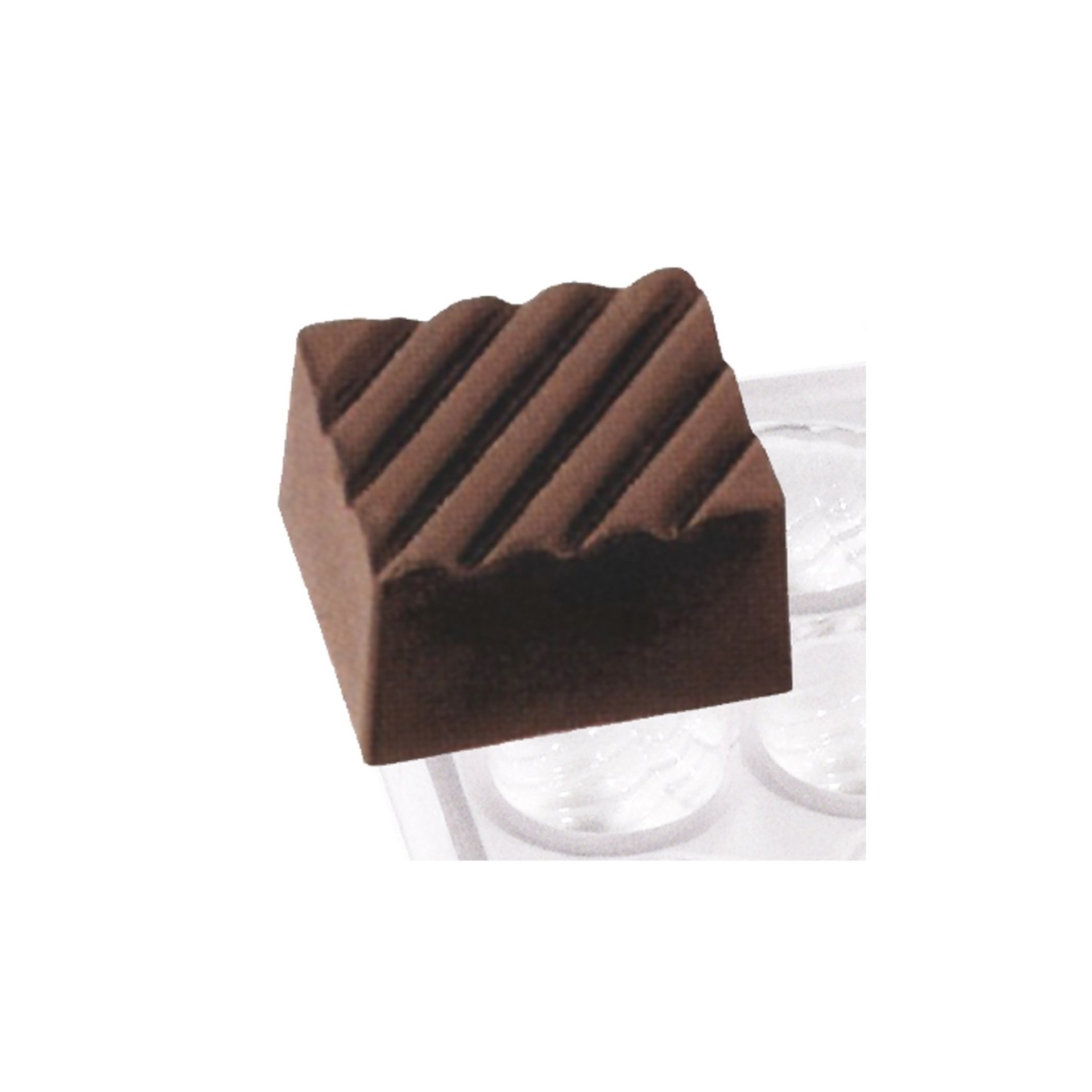 Pralinenform Rechteck mit Furchenmuster
