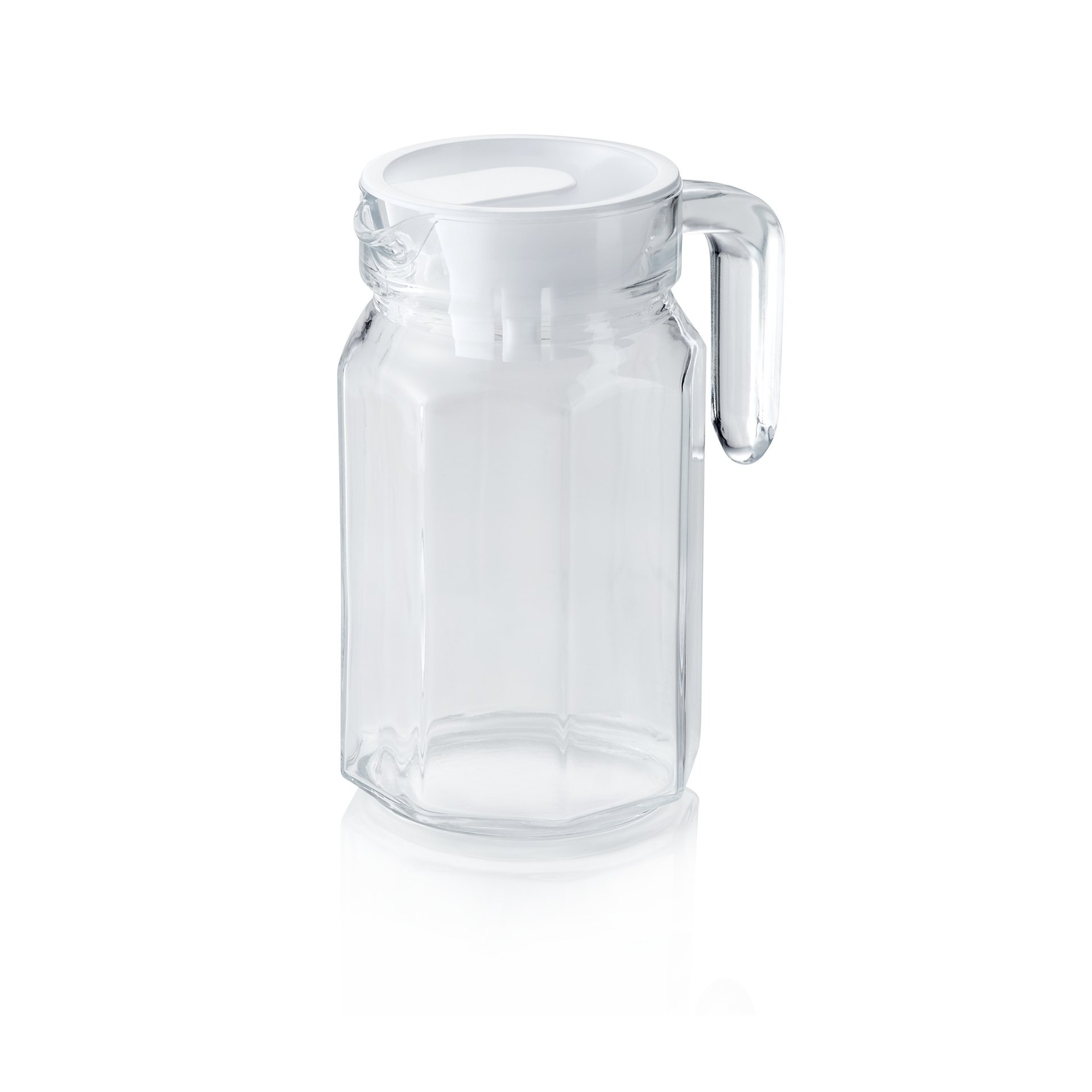 Krug mit Kunststoffdeckel, 0,5 ltr., Ø 7,5 cm, (H) 16 cm Krug mit Kunststoffdeckel, 0,5 ltr., Ø 7,5 cm, (H) 16 cm