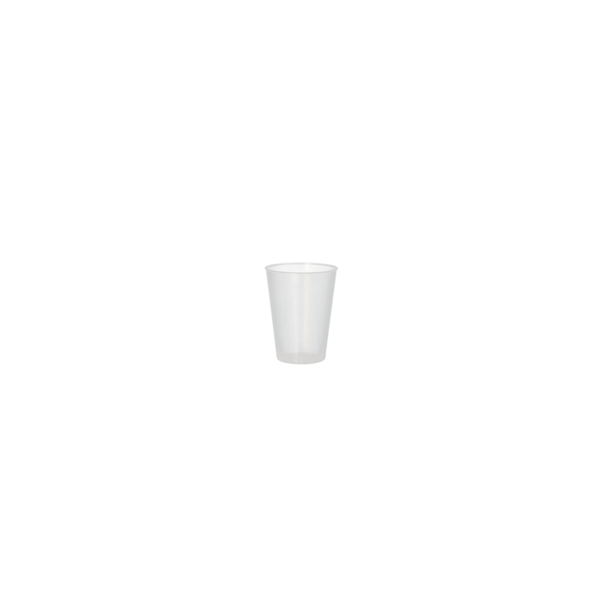 Mehrweg-Trinkbecher PP 0,2 l Ø 7,5 cm · 9,6 cm transluzent extra stabil Mehrweg-Trinkbecher PP 0,2 l Ø 7,5 cm · 9,6 cm transluzent extra stabil