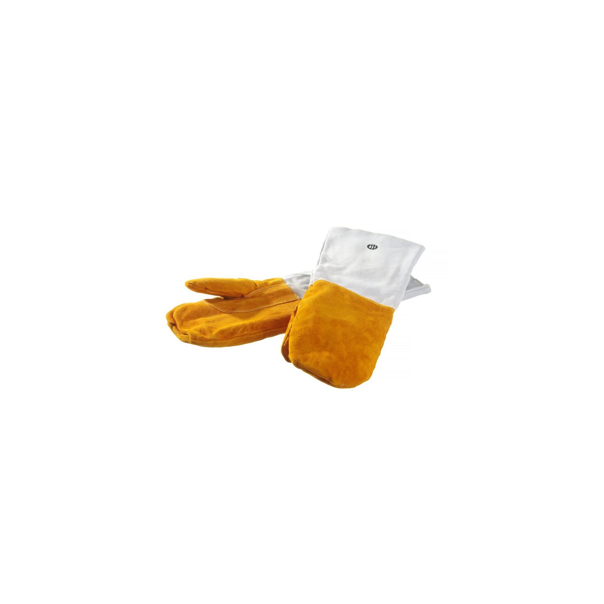 Leder-Grillhandschuhe hitzebeständig – 2 Stück, 2 Stk., (L)460mm