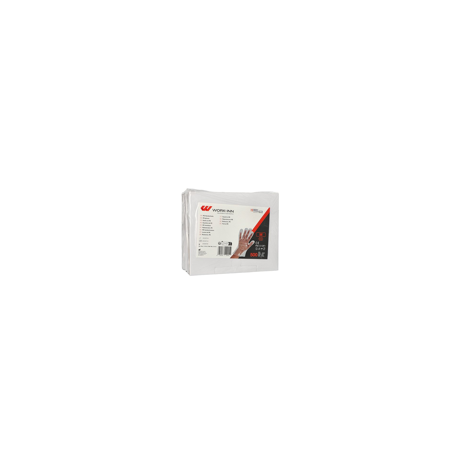 "WORK-INN/-PS" Handschuhe, PE transparent für Damen, M