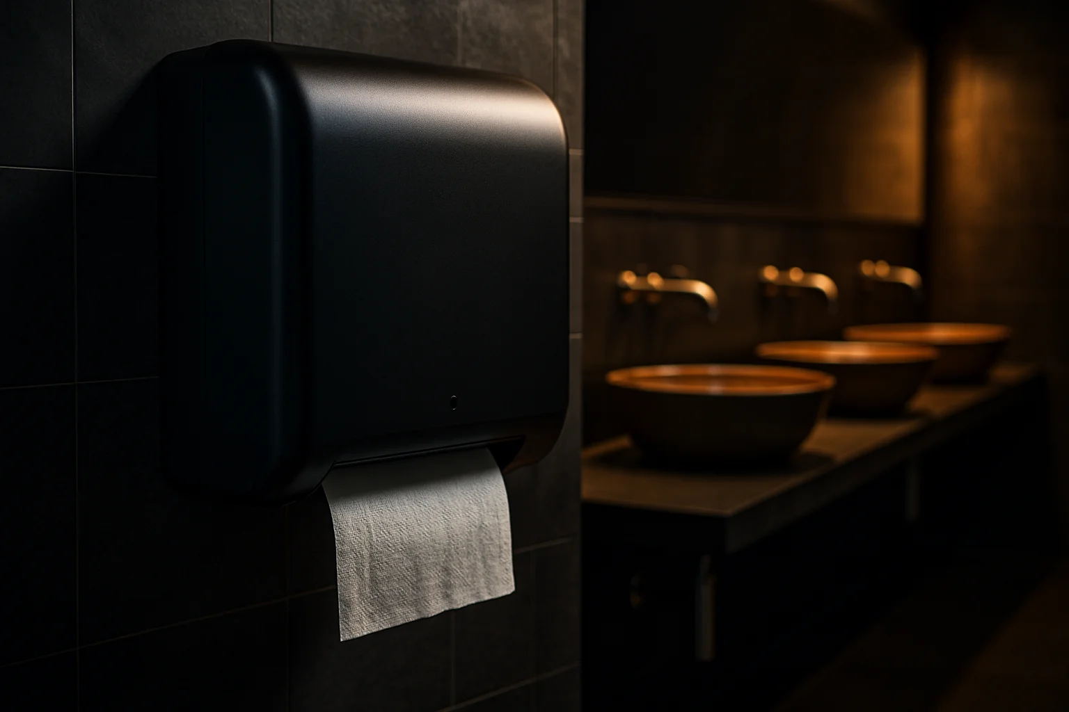 papierhandtuchspender hoher kapazitaet in stark frequentiertem waschraum