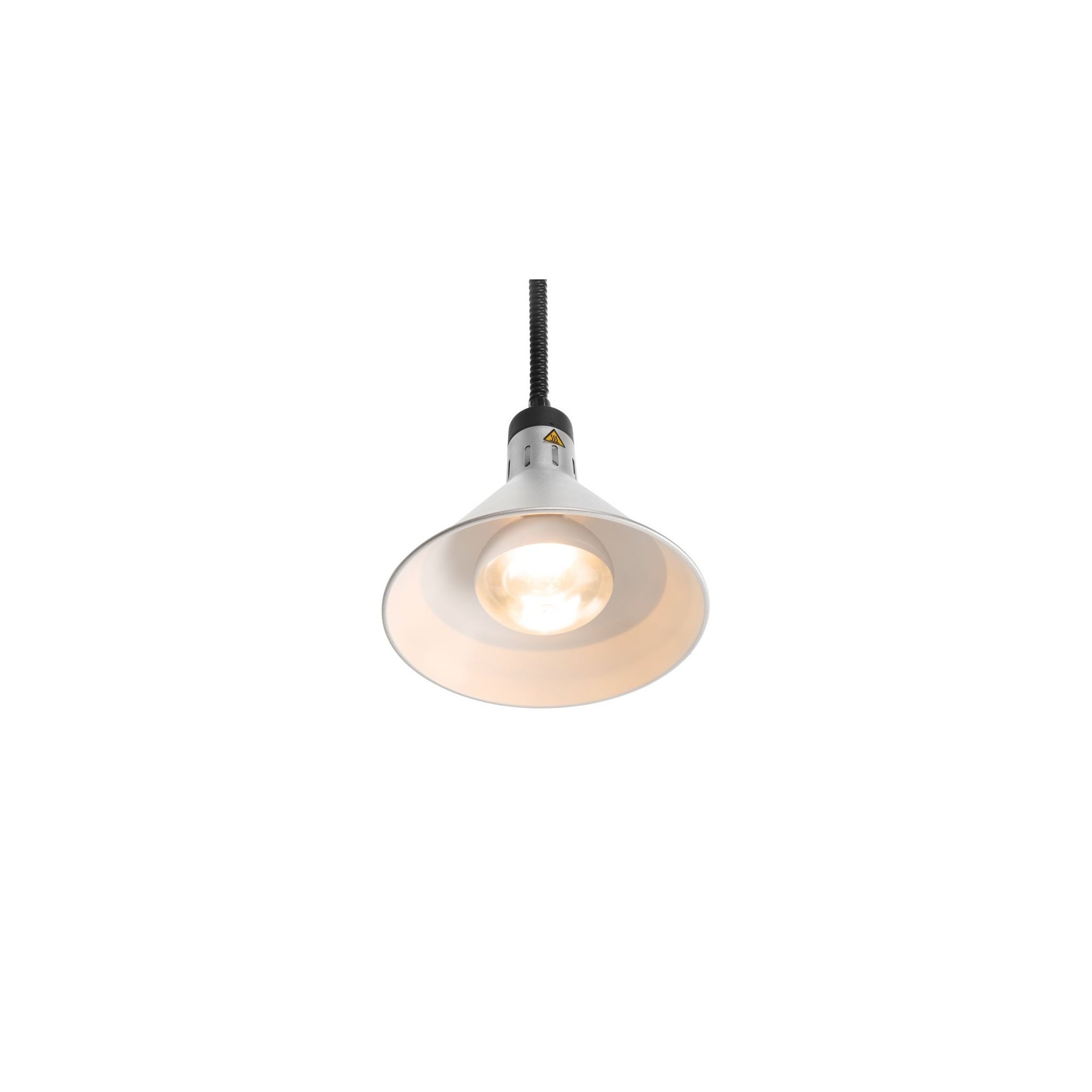 Höhenverstellbare Wärmelampe konisch, Silber, 230V/250W, ⌀275x(H)250mm Höhenverstellbare Wärmelampe konisch, Silber, 230V/250W, ⌀275x(H)250mm