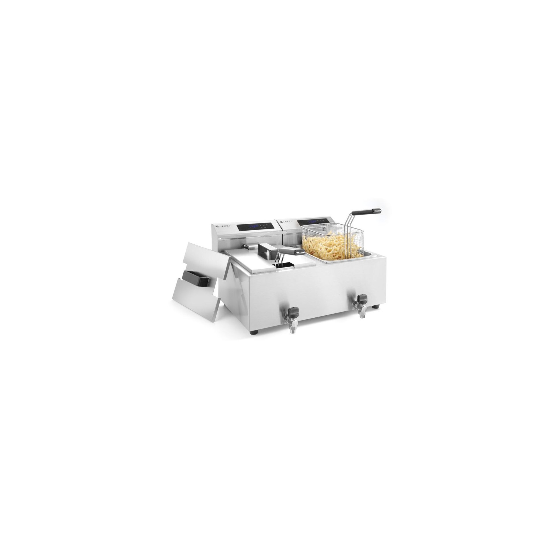 Friteuse Profi Line digital- mit Ablasshahn 2 x 8 l, Profi Line, 16L, 230V/7000W, 605x515x(H)350mm