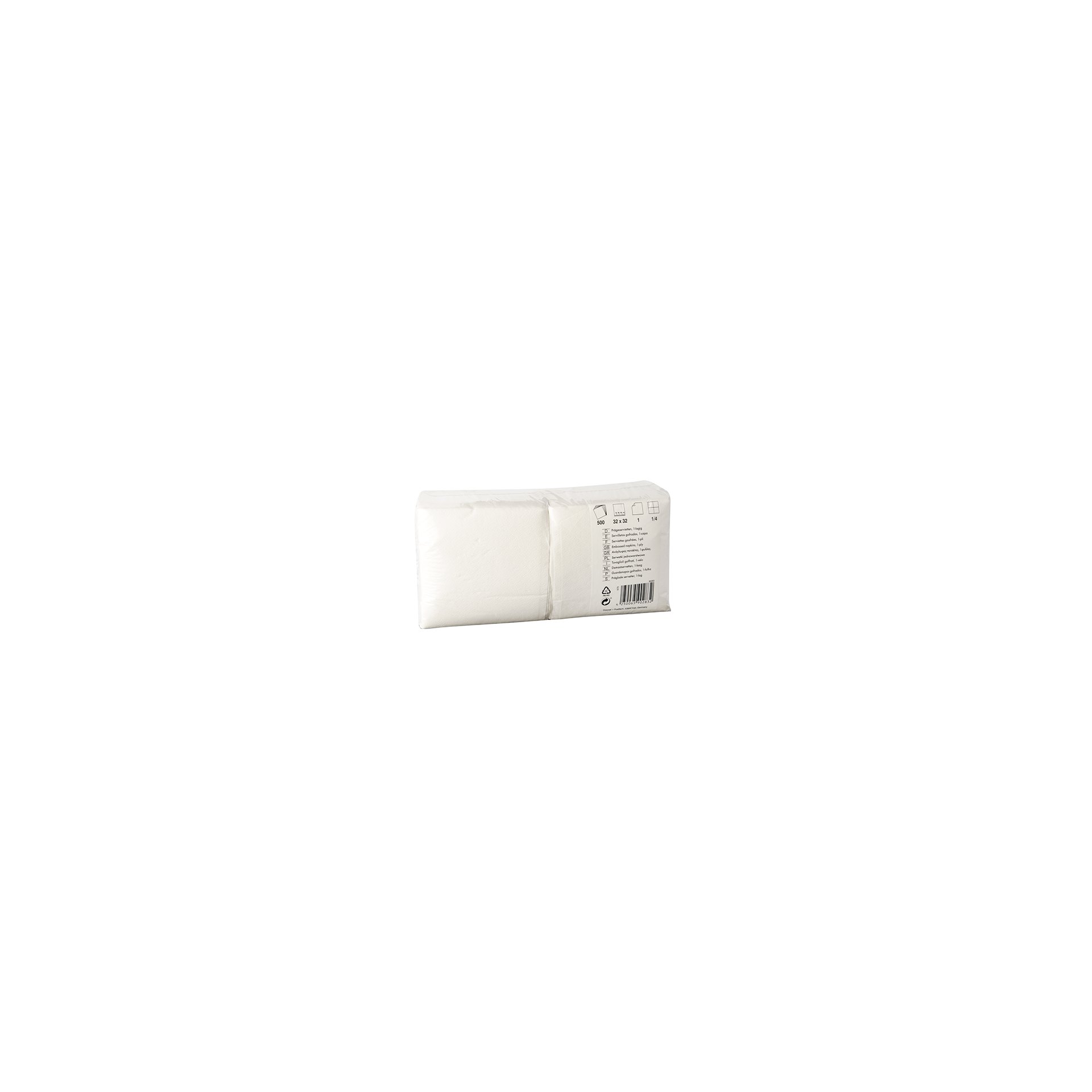 Servietten, 1-lagig 1/4-Falz 32 cm x 32 cm weiss