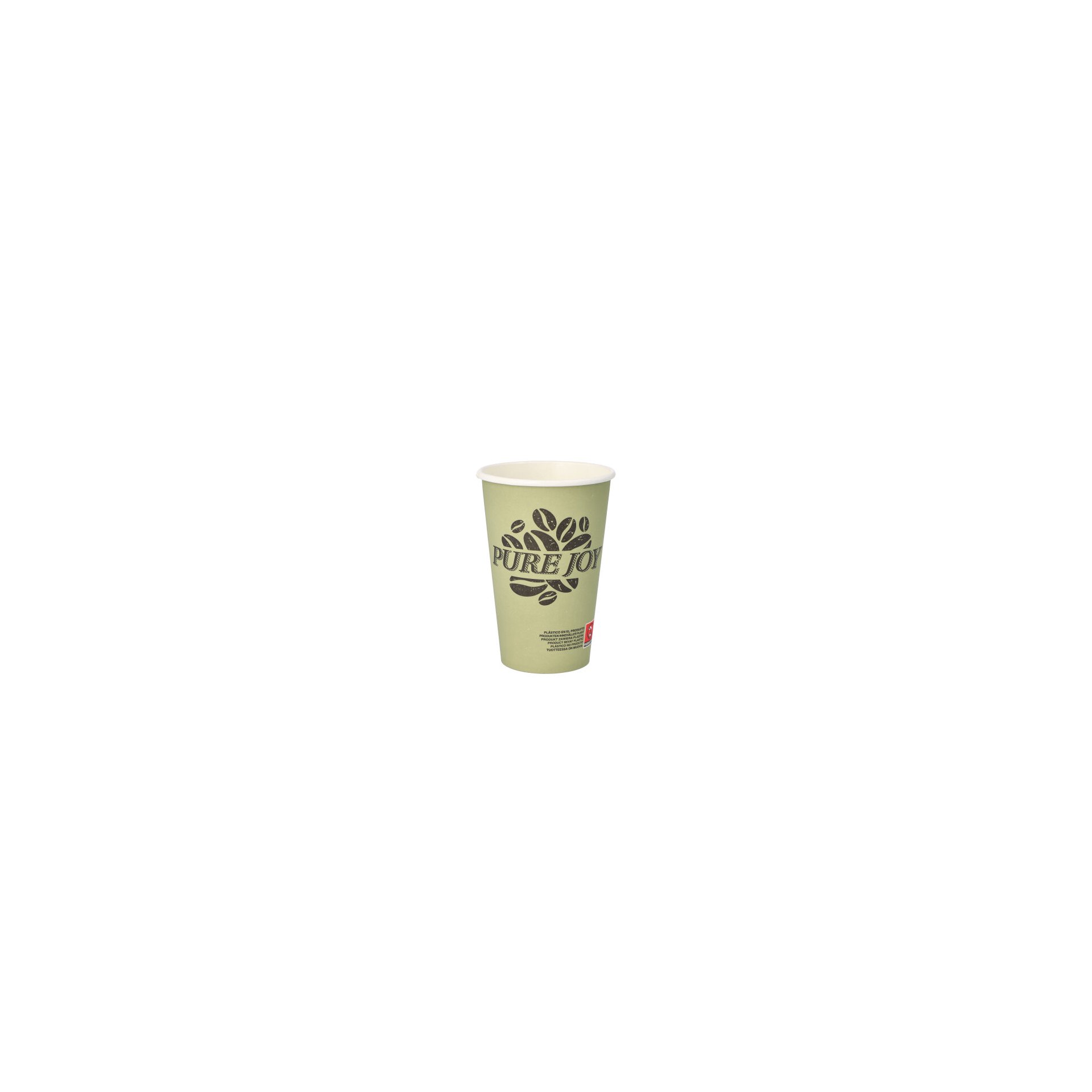 Trinkbecher, Pappe 0,3 l Ø 8 cm · 11,7 cm grün "Pure Joy"