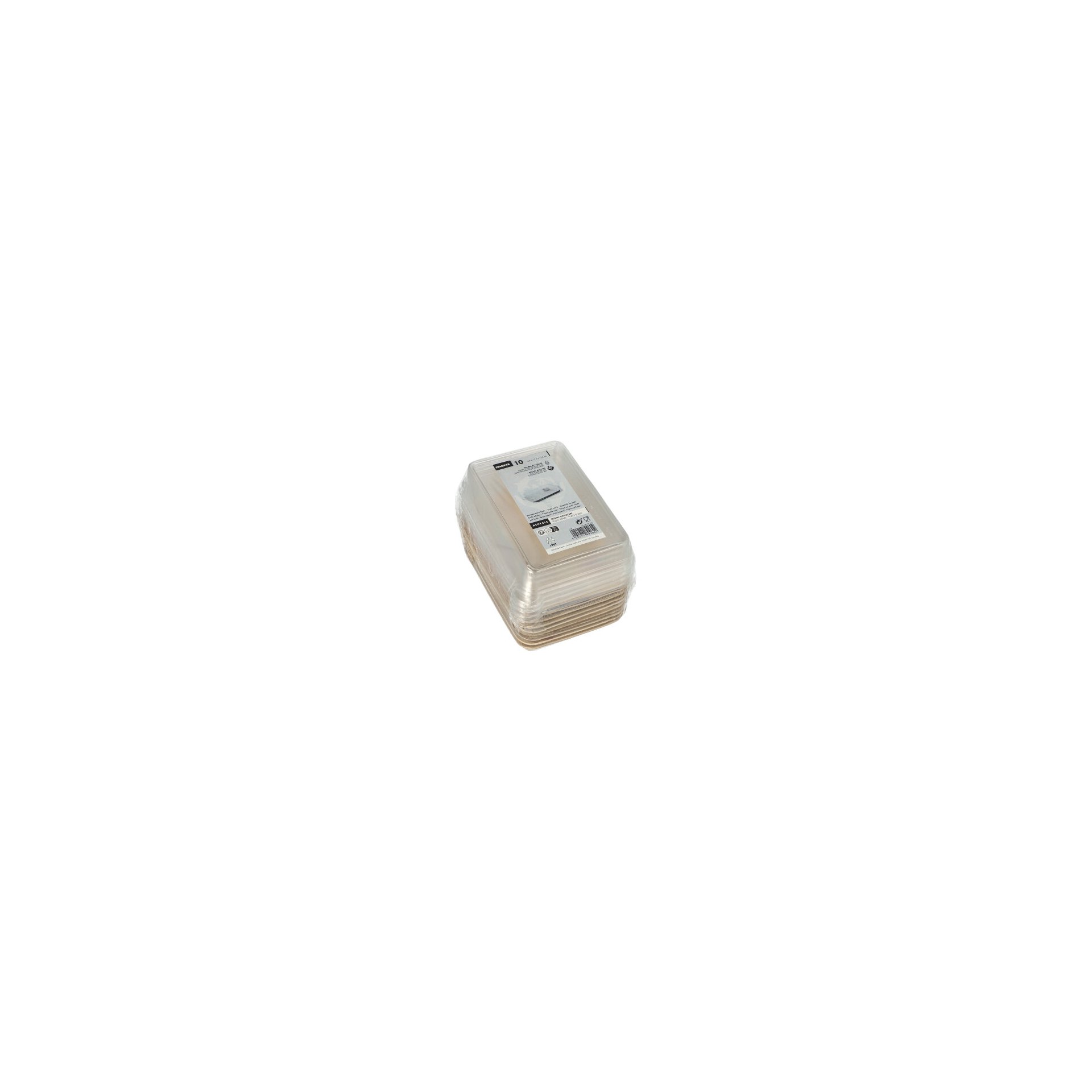 Sushi-Schalen Palmblatt eckig 150 ml 4,4 cm x 17,5 cm x 12,2 cm natur mit rPET Deckel "Kombipack"