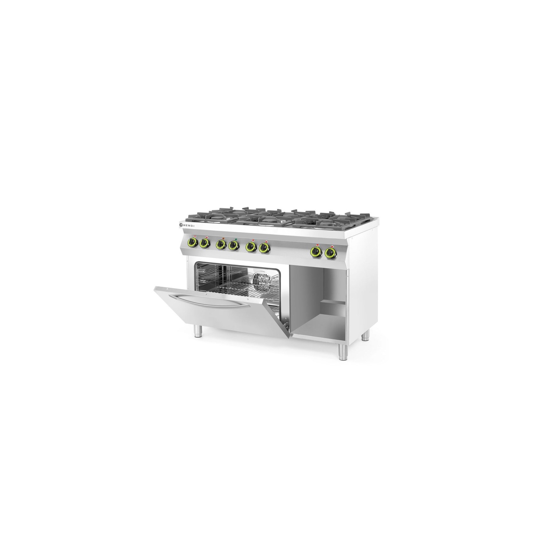 Gasherd Kitchen Line 6-flammig mit Ofen GN 1/1, Kitchen Line, 230V/3000W, 28,5kW, 1200x722x(H)900mm