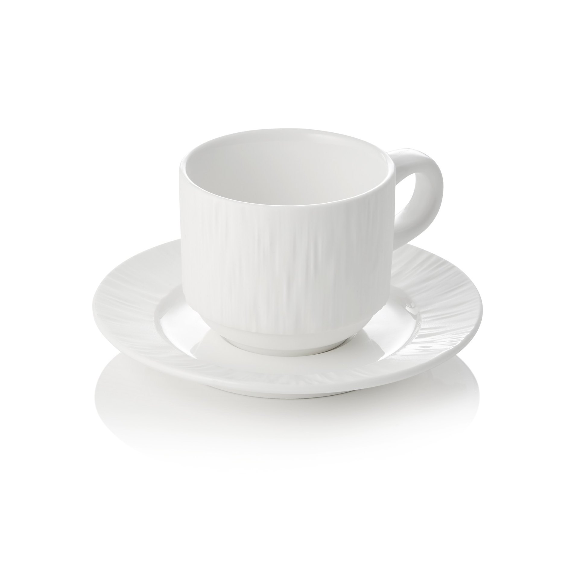 Obertasse mit Untertasse Set MAYA SHIRO, 240 ml, weiß