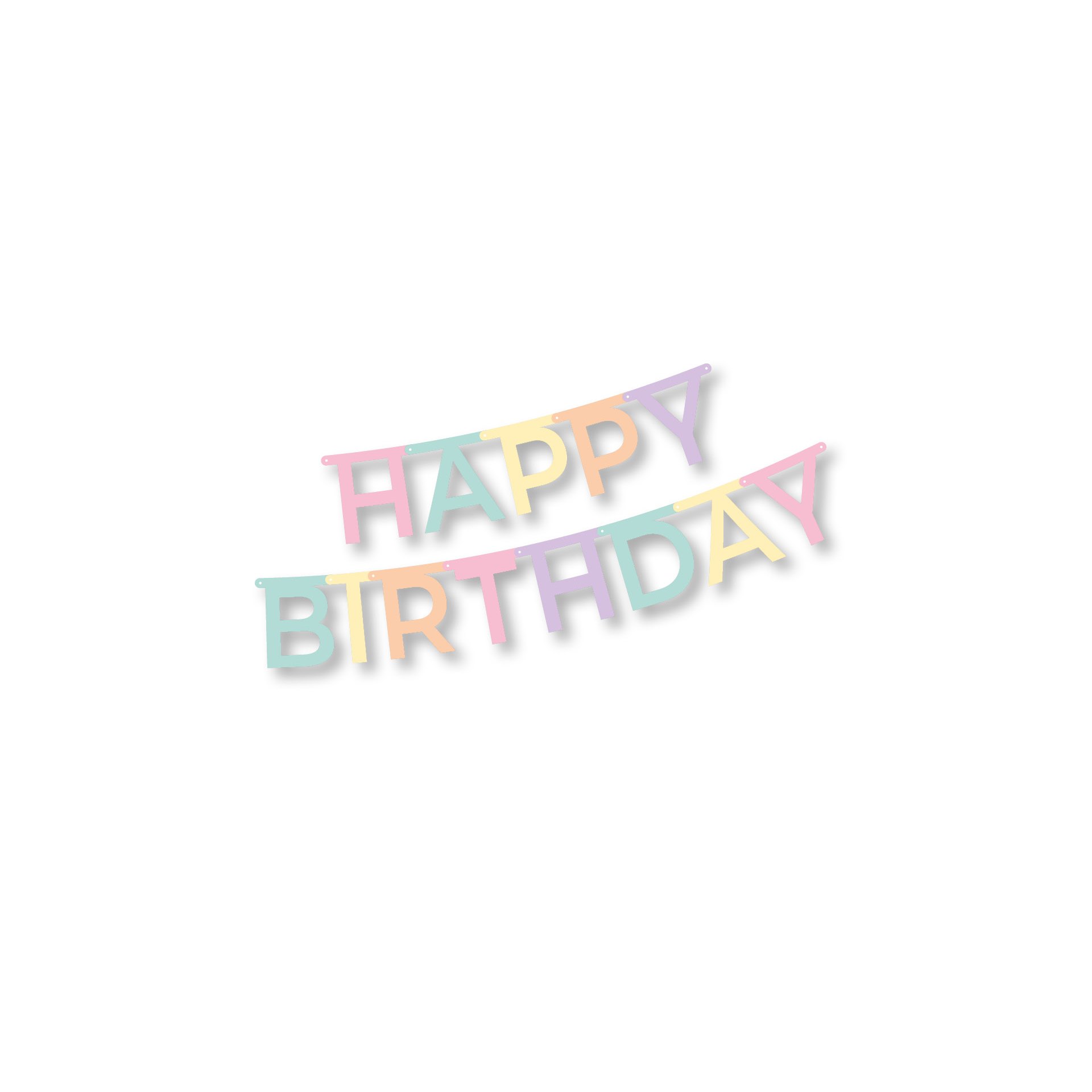 Grußkette 1,8 m x 13,8 cm "Happy Birthday" pastell Grußkette 1,8 m x 13,8 cm "Happy Birthday" pastell