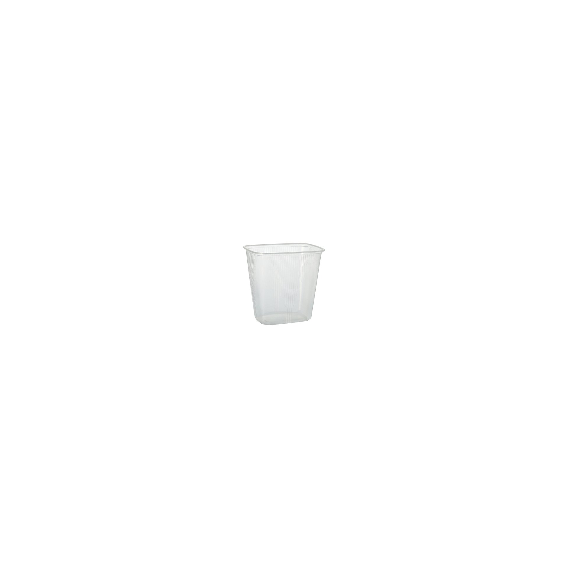 Verpackungsbecher, PP eckig 500 ml 10,1 cm x 8,1 cm x 10,8 cm transparent Verpackungsbecher, PP eckig 500 ml 10,1 cm x 8,1 cm x 10,8 cm transparent