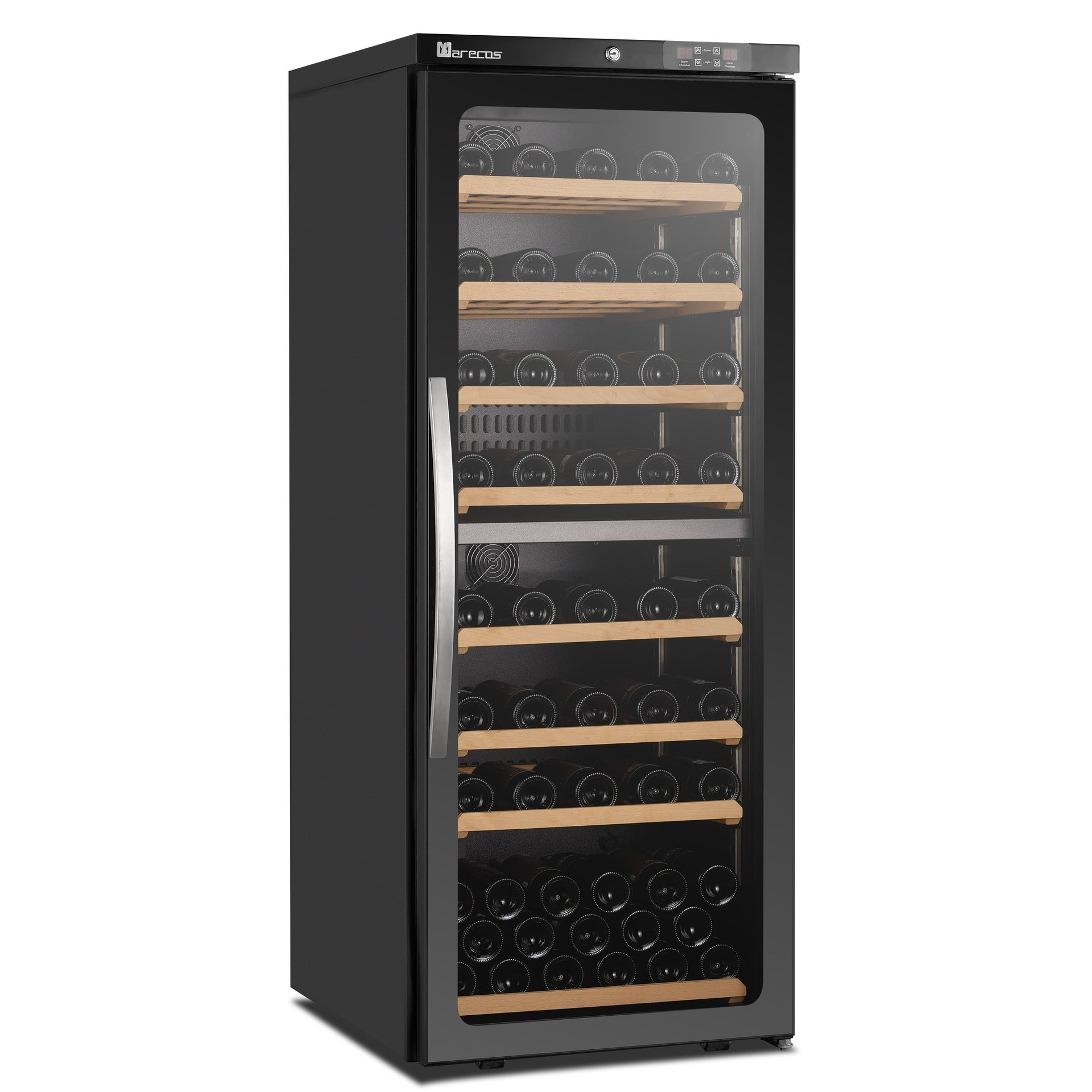 2-Zonen Weinkühlschrank mit Glastür, CV350PV2T