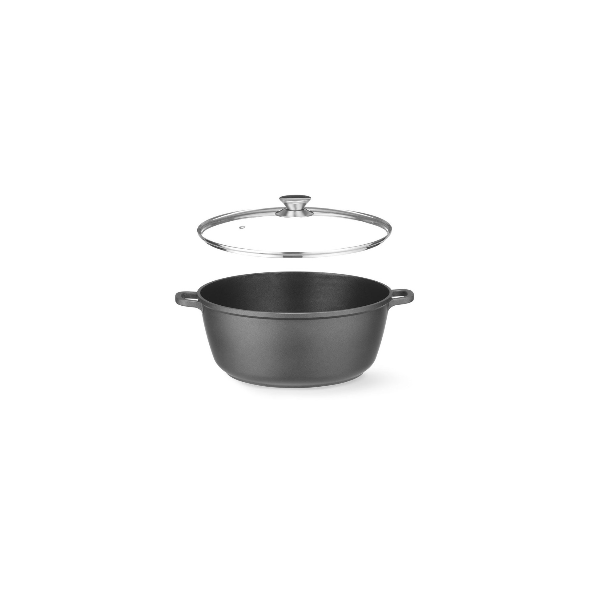 Kasserolle mit Antihaft-Beschichtung, 7L, Schwarz, 367x290x(H)122mm Kasserolle mit Antihaft-Beschichtung, 7L, Schwarz, 367x290x(H)122mm