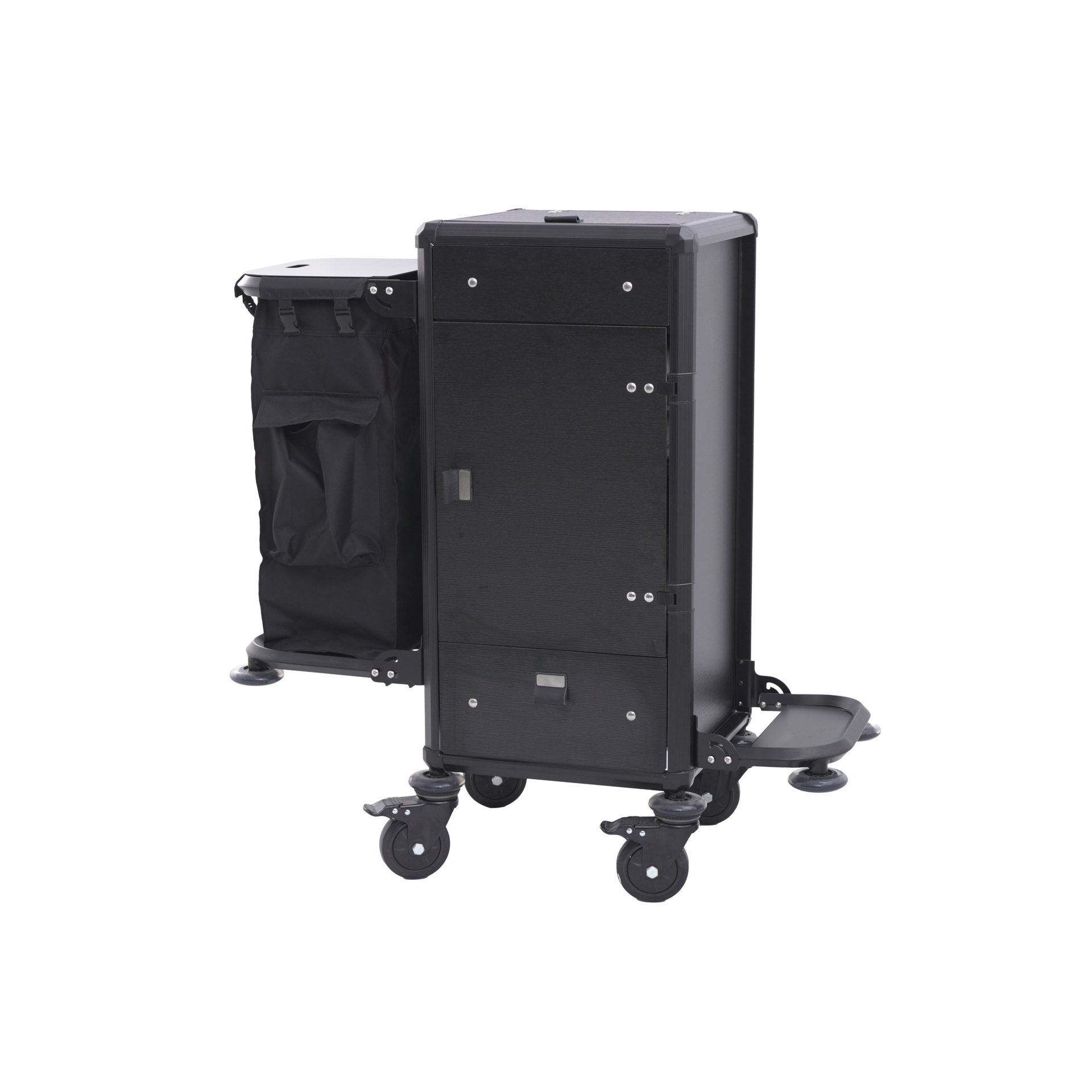 Zimmerservicewagen, 50 x 50 x 110 cm, Aluminium, HPL, ABS Kunststoff