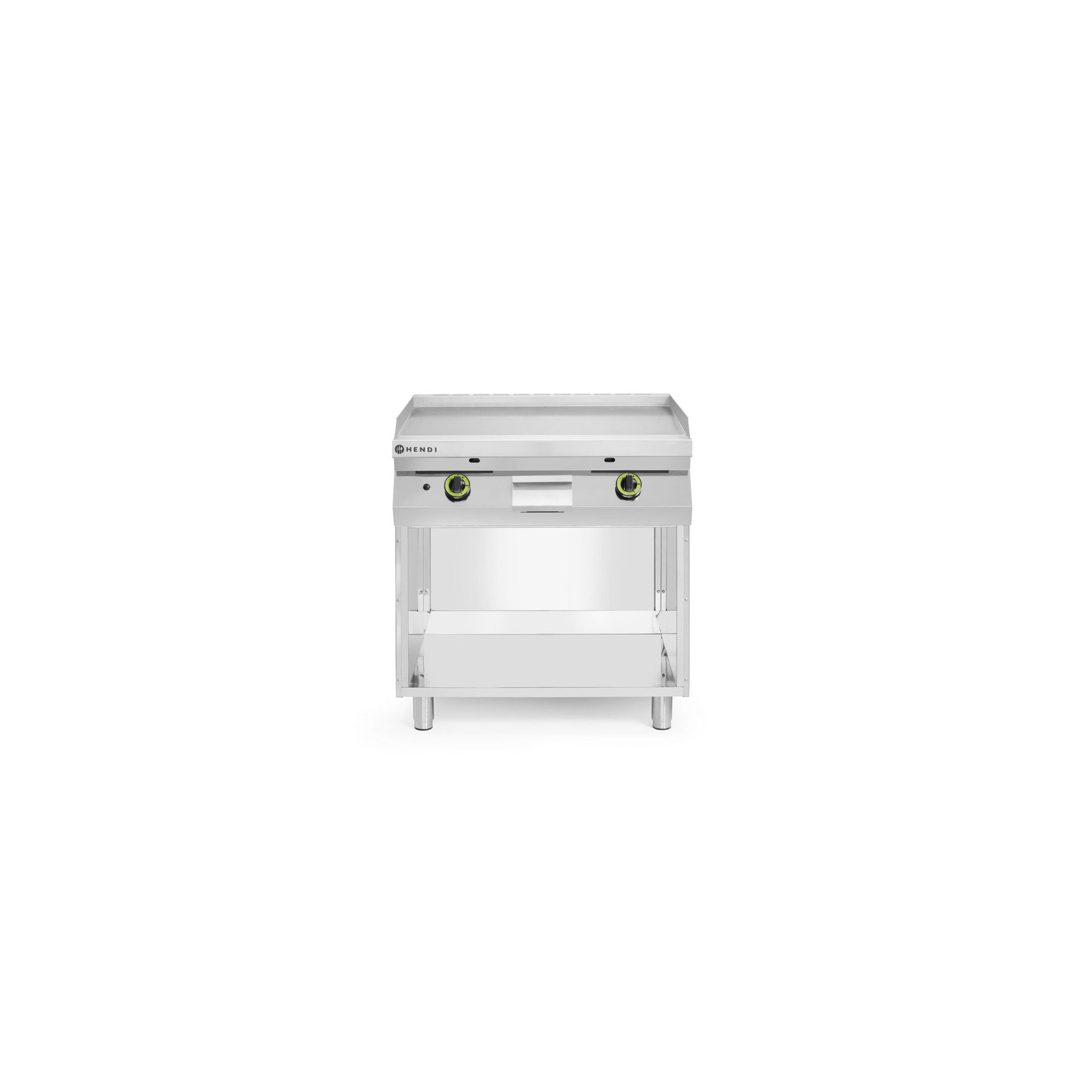 Gasgrillplatte, glatt, mit auf 3 Seiten geschlossenem Unterschrank, Kitchen Line, 10kW, 800x700x(H)900mm