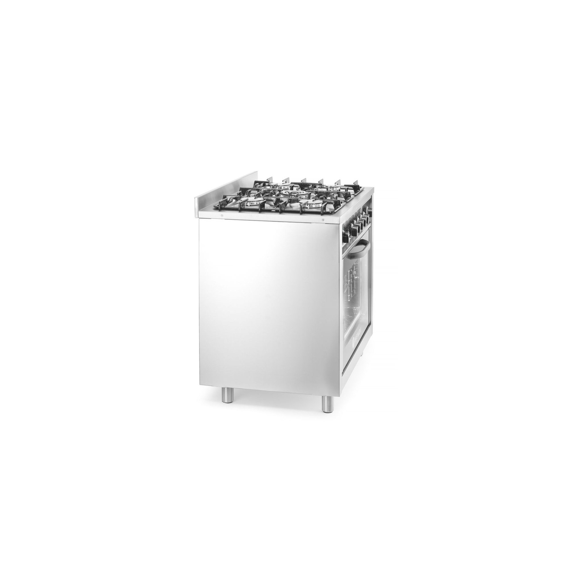 Gasherd - 5 Kochfelder mit Elektroofen, Kitchen Line, Silber, 230V/2900W, 14,3kW, 900x653x(H)900mm Gasherd - 5 Kochfelder mit Elektroofen, Kitchen Line, Silber, 230V/2900W, 14,3kW, 900x653x(H)900mm