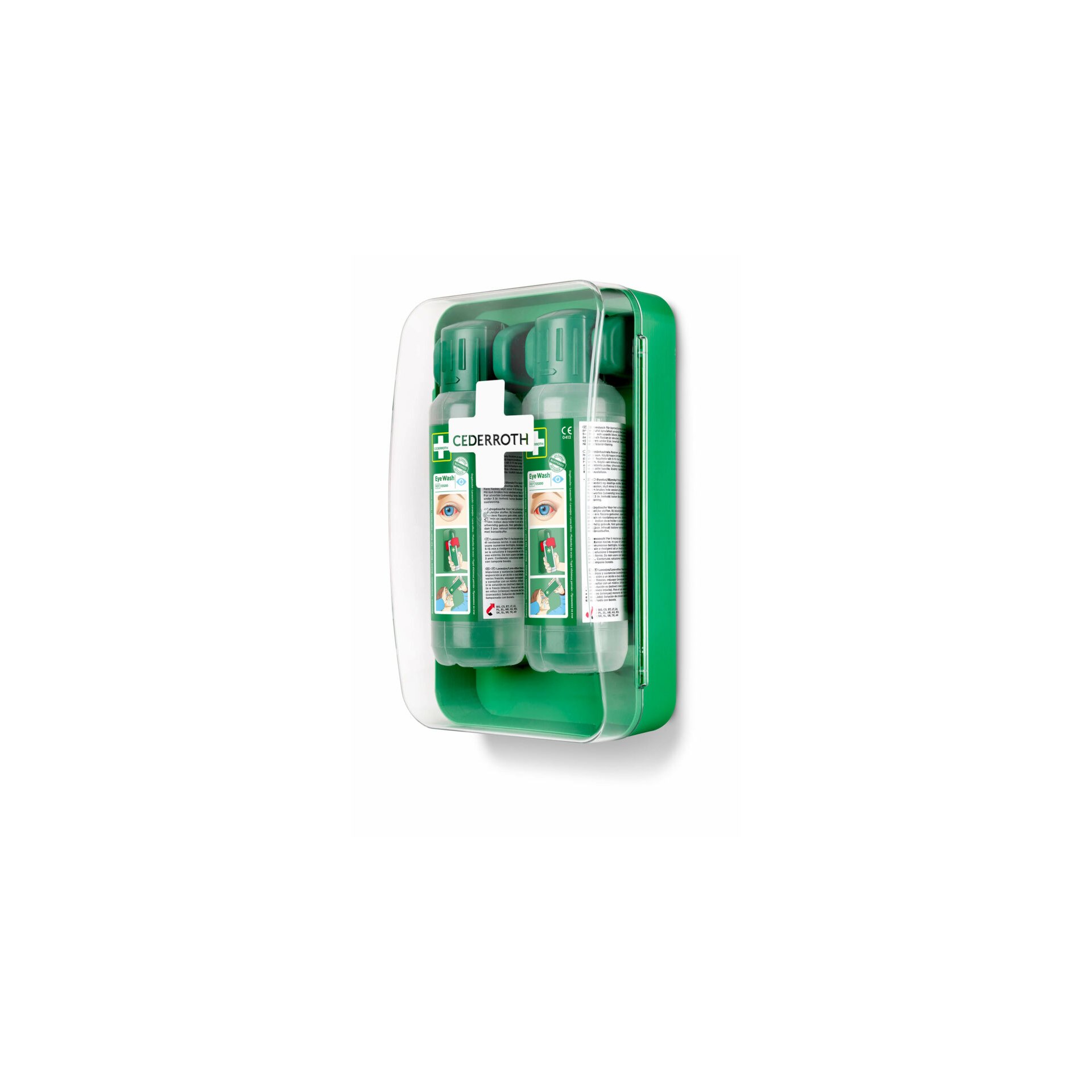 "Cederroth" Augendusche 29,6 cm x 19,2 cm "Eye-Wash-Cabinet" inkl. 2 Flaschen (500ml)