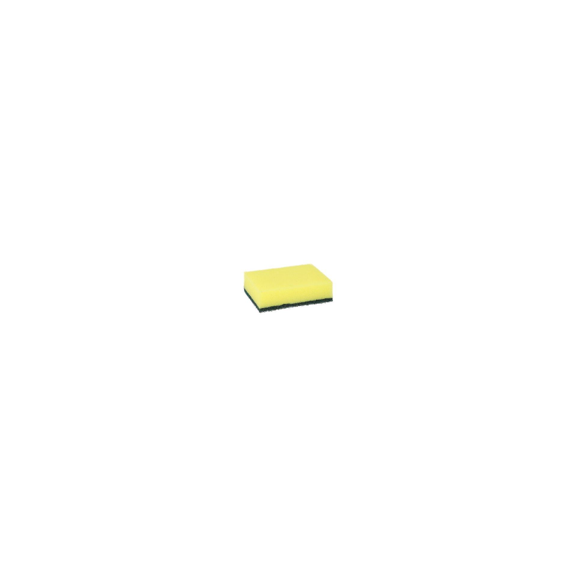 Topfreiniger, Schwamm eckig 2,6 cm x 9 cm x 6,6 cm gelb/grün , kratzend Topfreiniger, Schwamm eckig 2,6 cm x 9 cm x 6,6 cm gelb/grün , kratzend