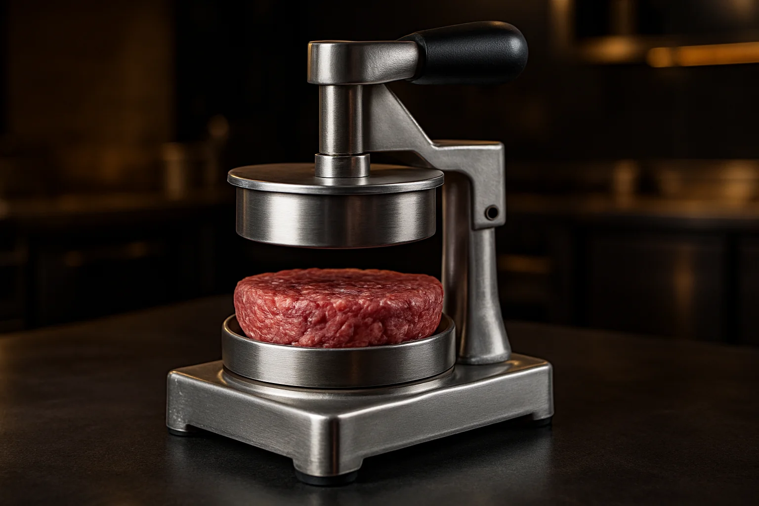 Hamburgerpresse zur Patty-Formung in professioneller Küche