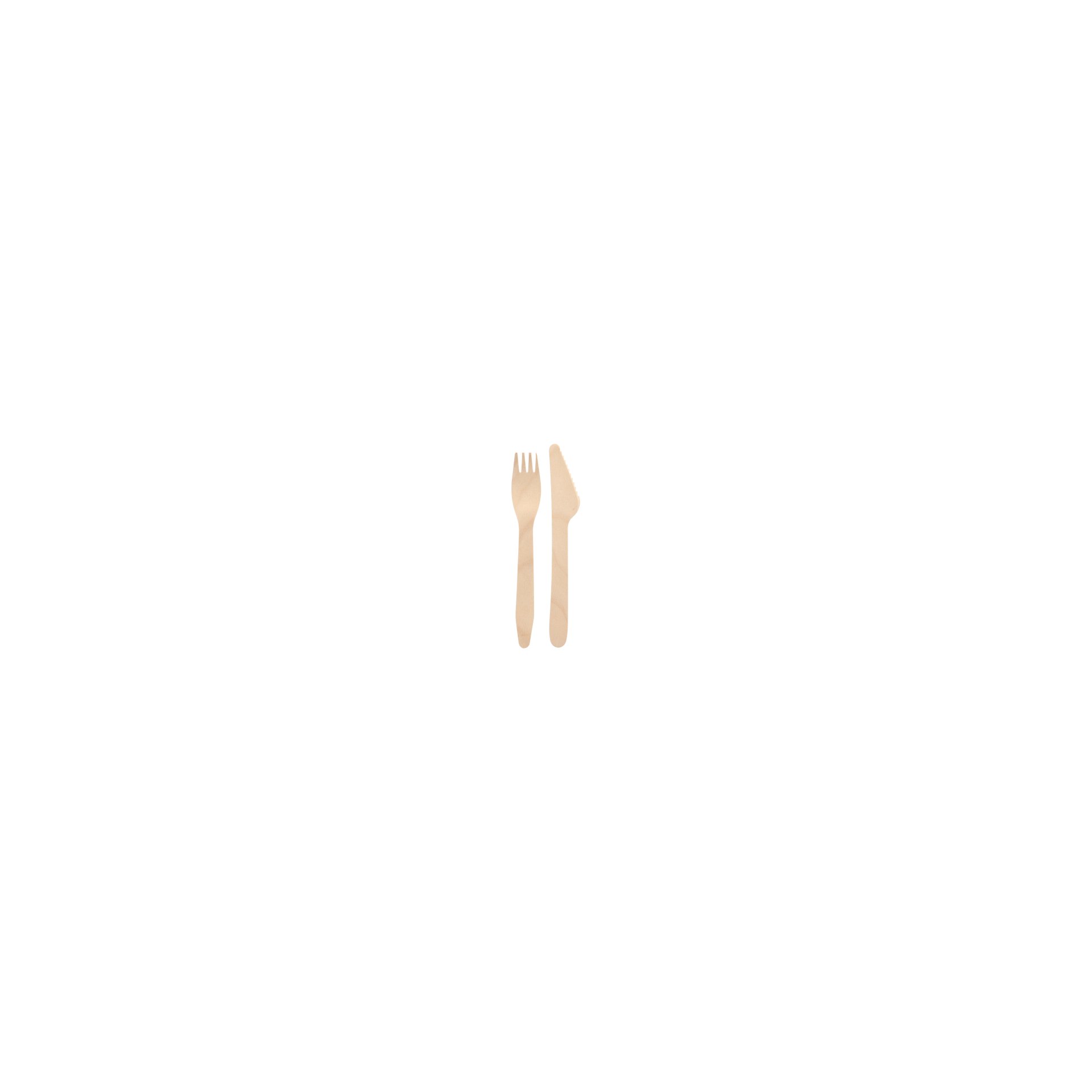 Bestecke, Holz "pure" 16,5 cm (Messer, Gabel)