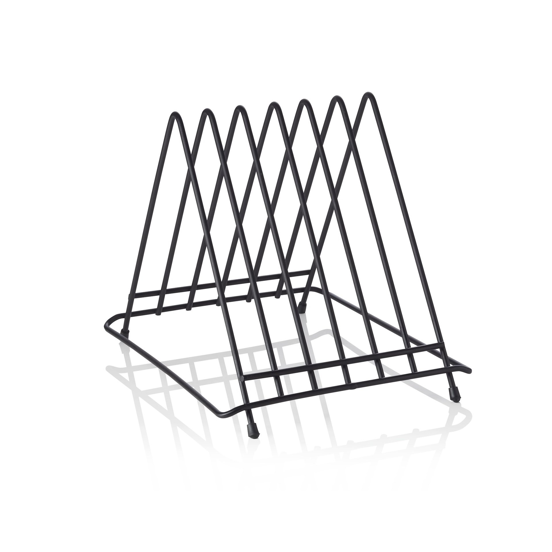 Schneidbretthalter für 6 Bretter bis max. 2,8 cm, 34,5 x 26,5 x 27,5, Chromnickelstahl, pulverbeschichtet schwarz Schneidbretthalter für 6 Bretter bis max. 2,8 cm, 34,5 x 26,5 x 27,5, Chromnickelstahl, pulverbeschichtet schwarz