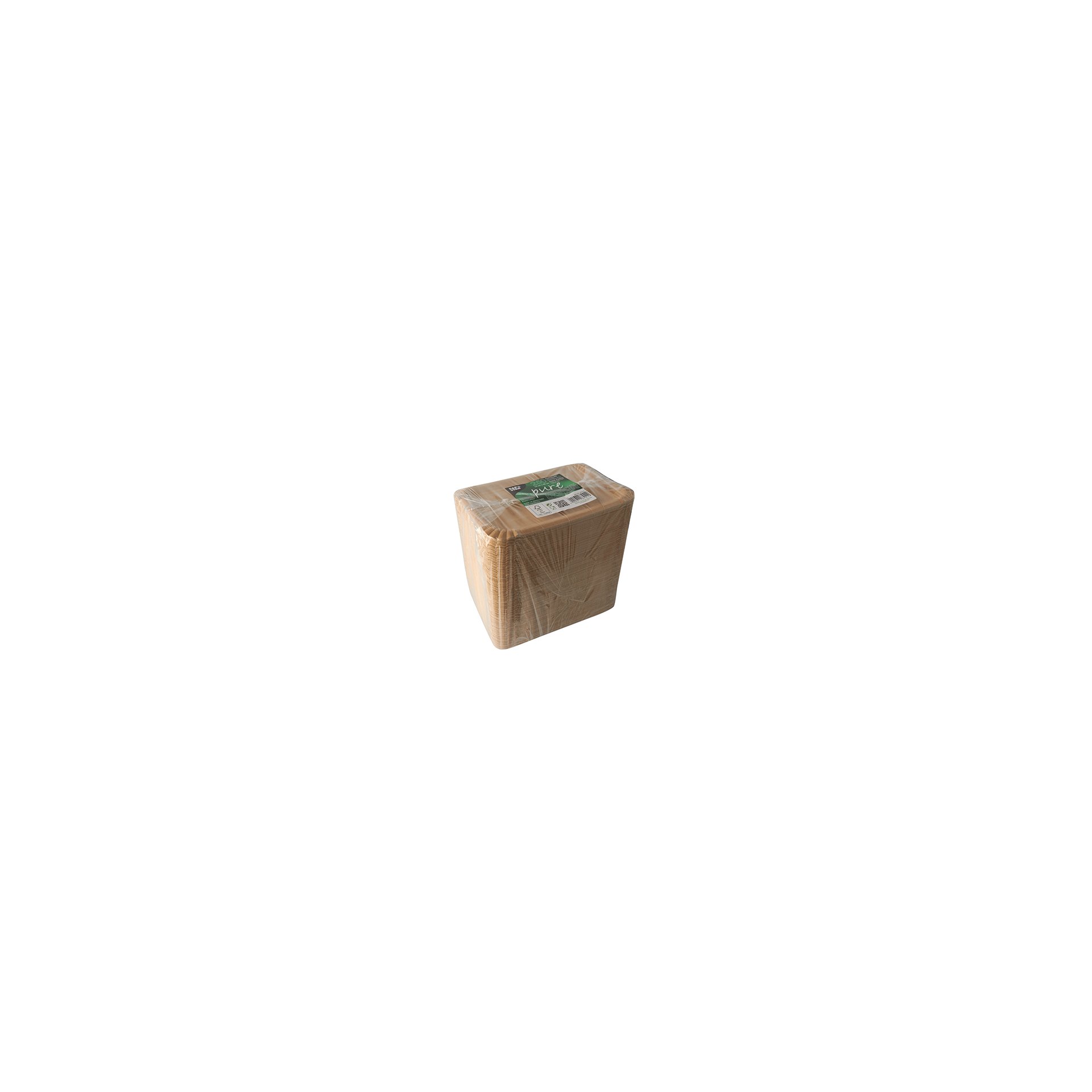 Teller, Pappe "pure" eckig 13 cm x 20 cm braun
