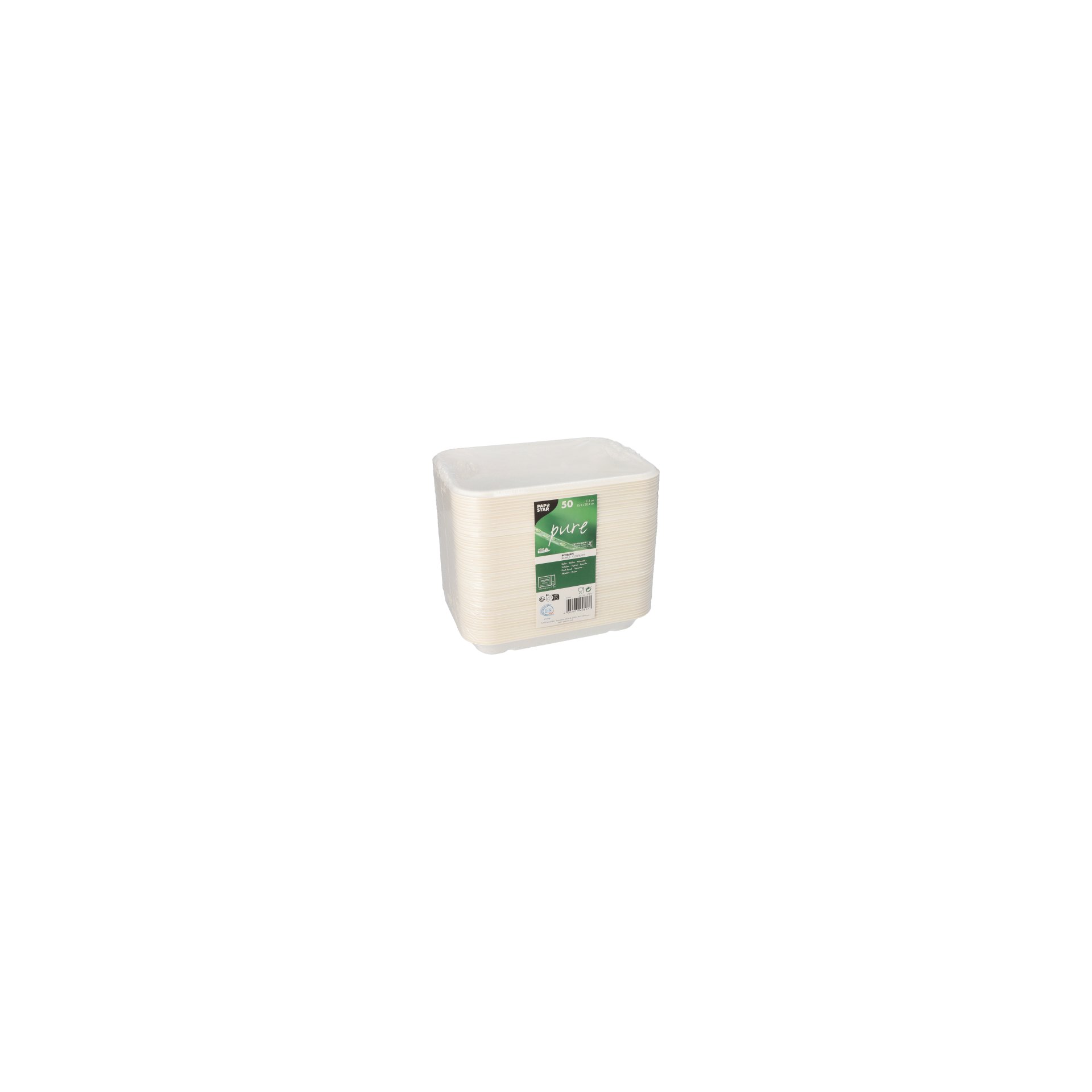 Schalen, Zuckerrohr "pure" ungeteilt 3 cm x 15,3 cm x 20,3 cm weiss Schalen, Zuckerrohr "pure" ungeteilt 3 cm x 15,3 cm x 20,3 cm weiss