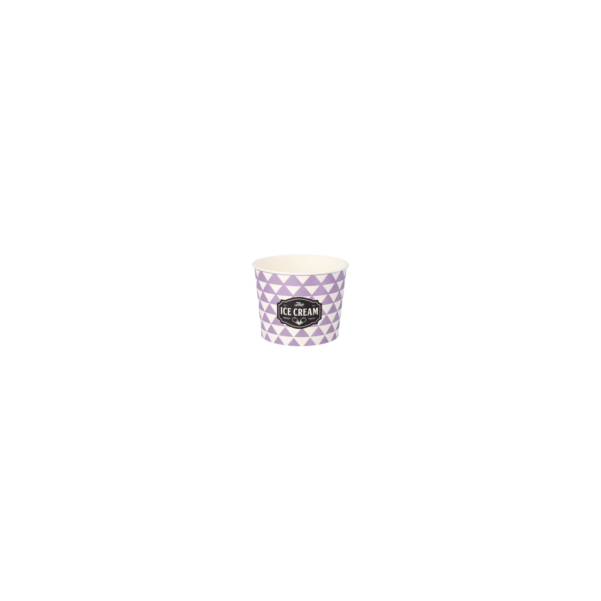 Eisbecher, Pappe rund 500 ml Ø 11 cm · 8,3 cm lila "Triangle"
