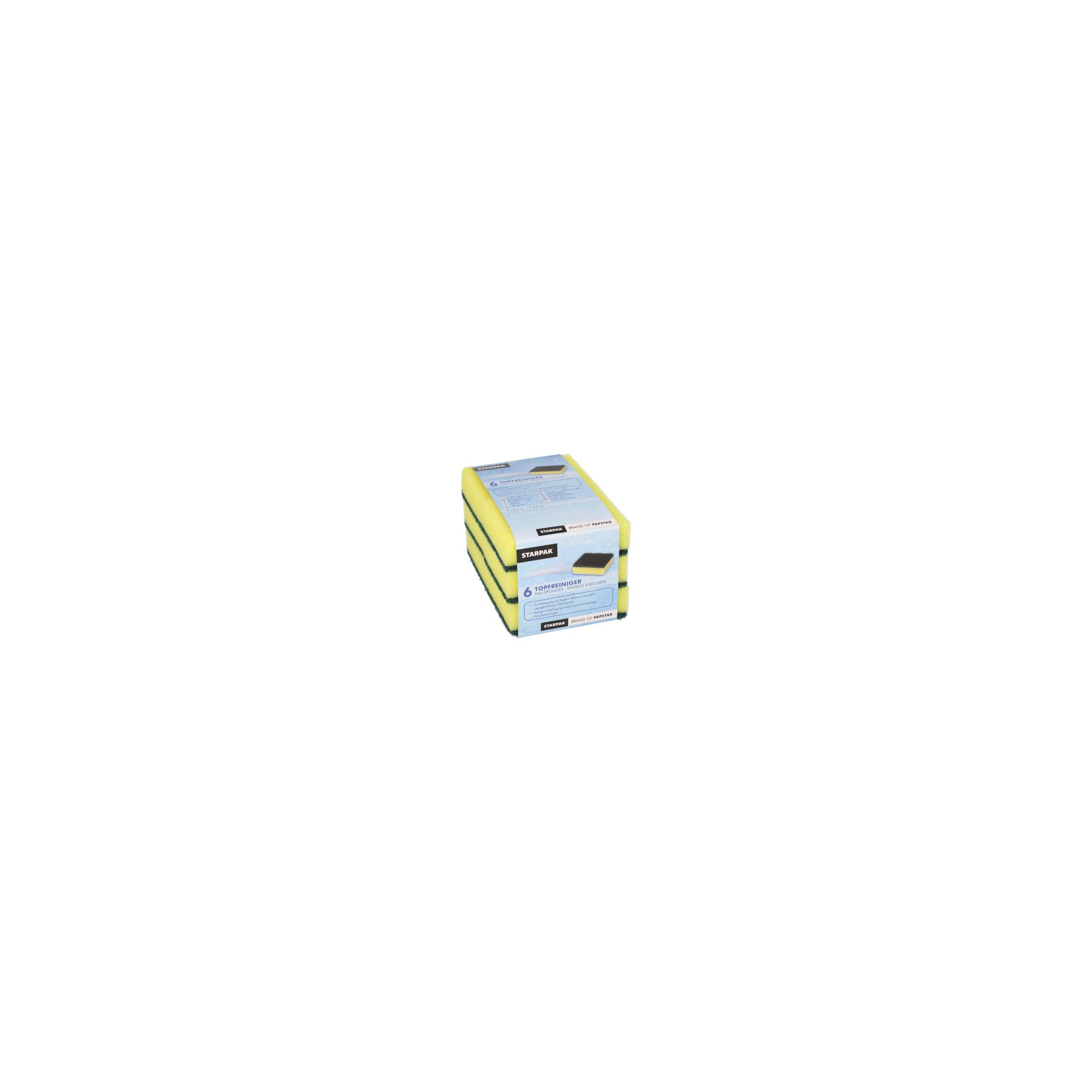 Topfreiniger, Schwamm eckig 2,6 cm x 9 cm x 6,6 cm gelb/grün , kratzend