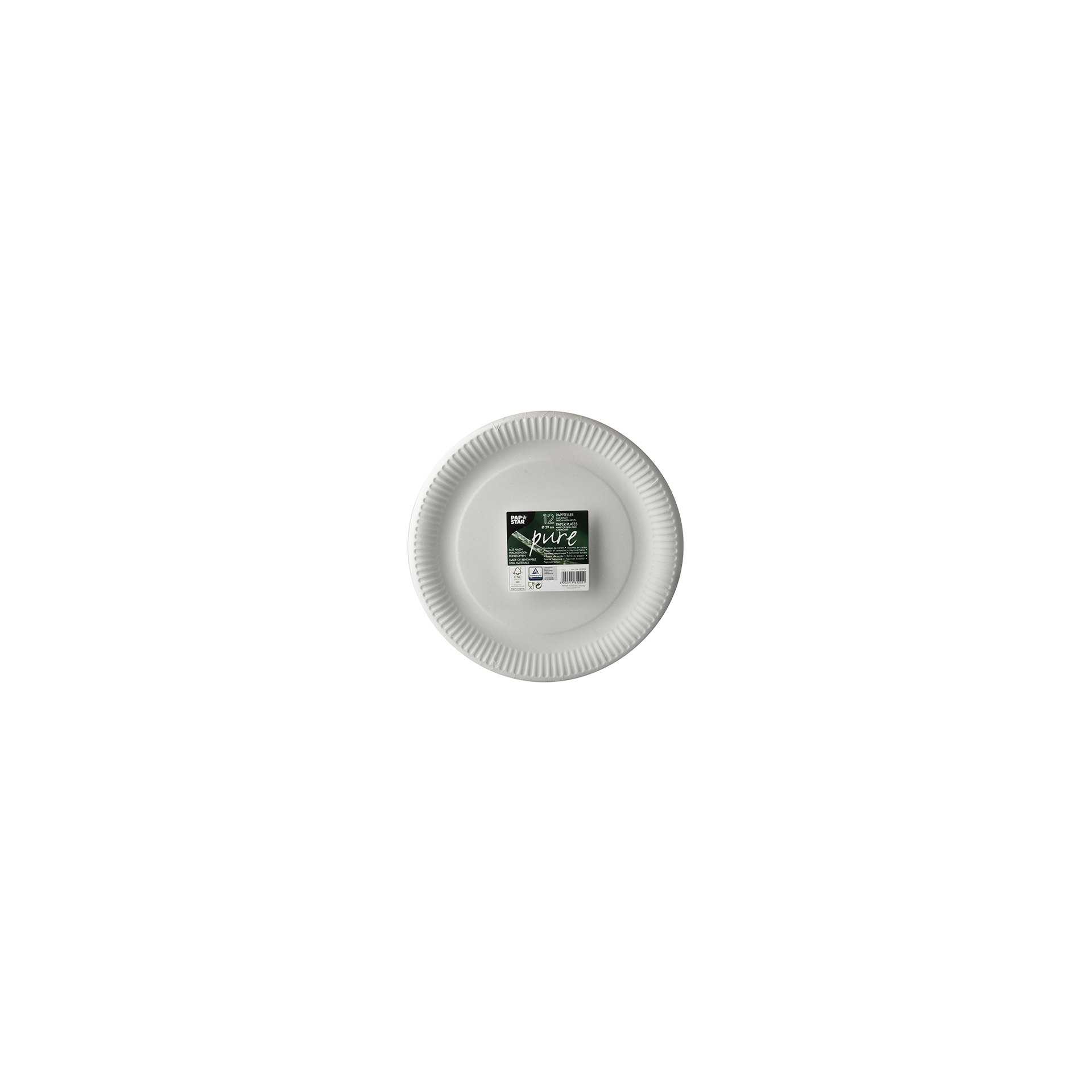 Teller, Pappe "pure" rund Ø 29 cm weiss