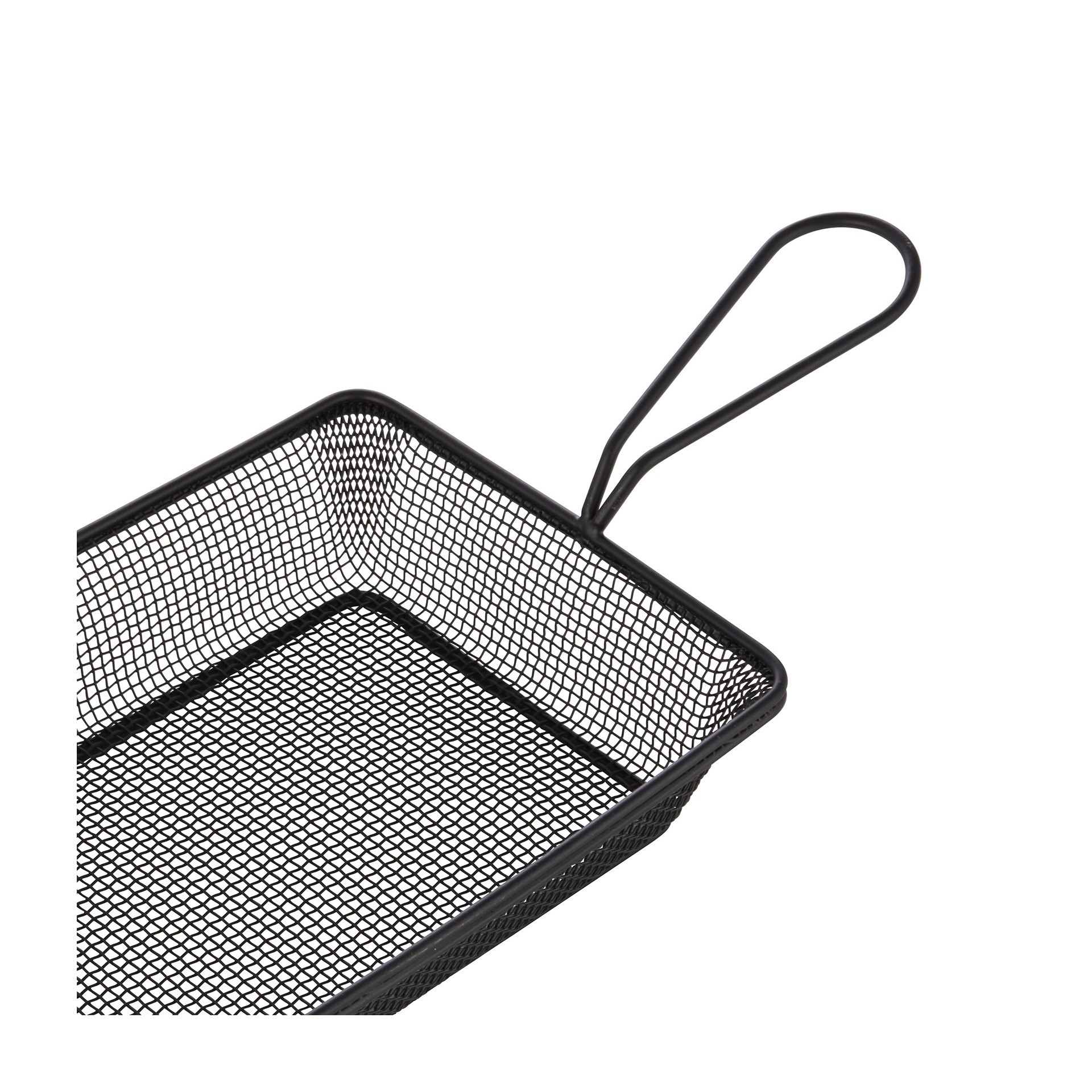 Servier- und Frittierkorb, 28 x 16 x 5 cm, schwarz pulverbeschichtet